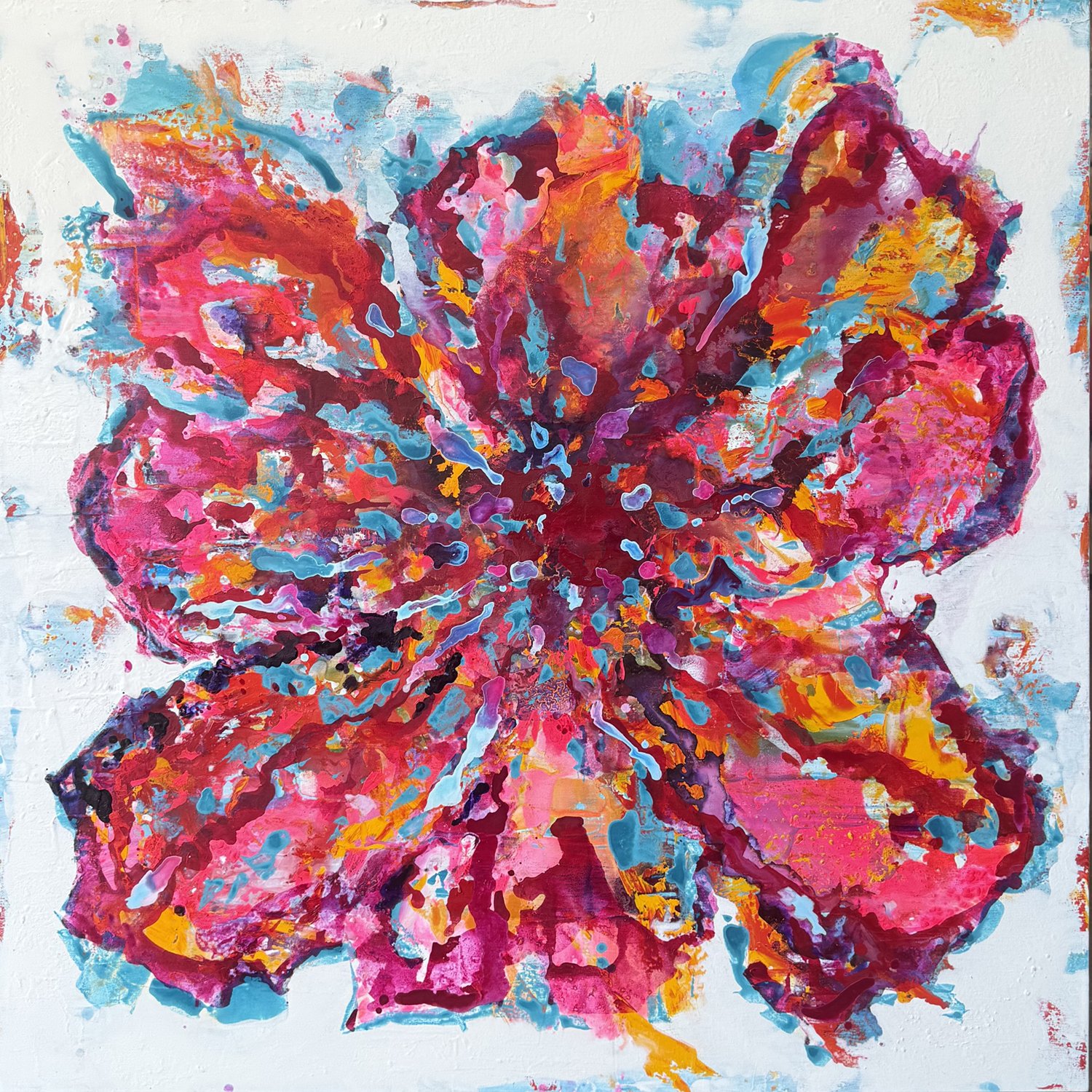 Christian McLeod "Invisible Sanctuaries" acrylic on canvas, 48" x 48"