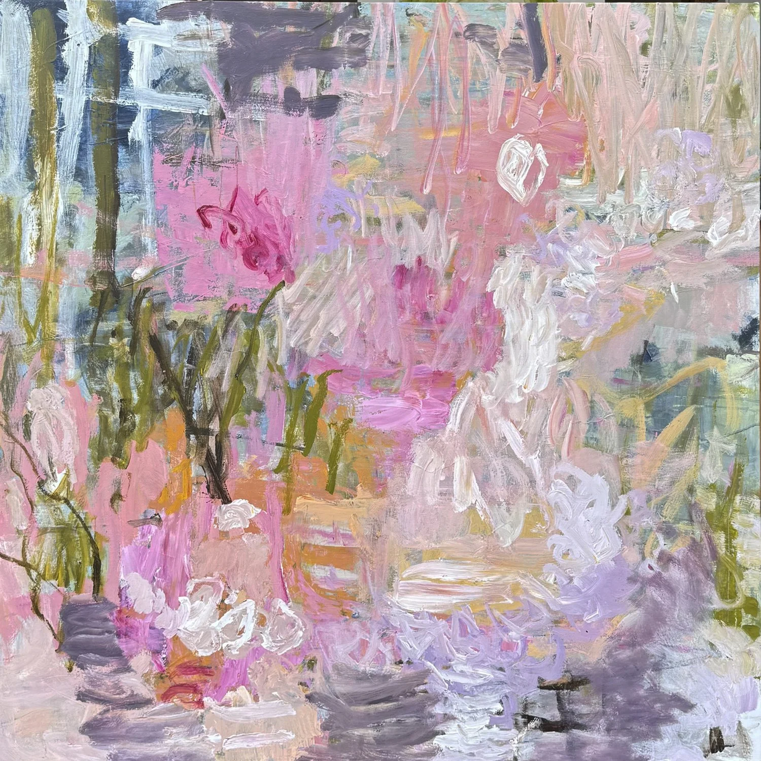 Geraldine Gillingham "Cloud Illusions" acrylic on canvas, 48" x 48"