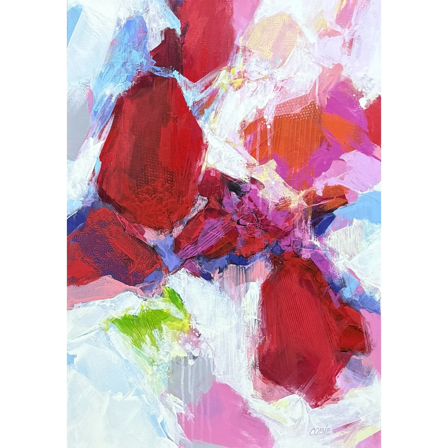 Cobie Cruz "Chasing Rain" mixed media on canvas, 36"x24"