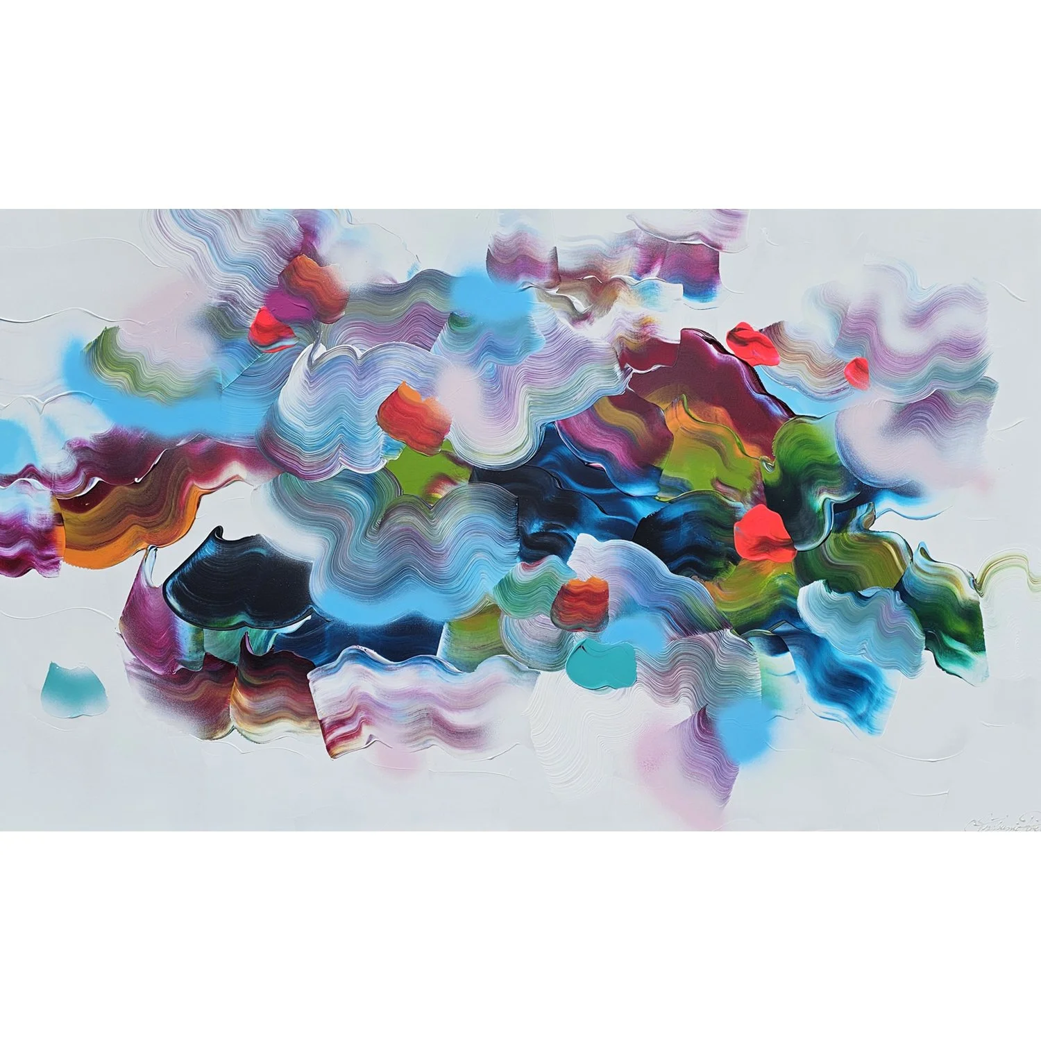 Stephanie Rivet "Clarity" acrylic on canvas, 36" x 60"
