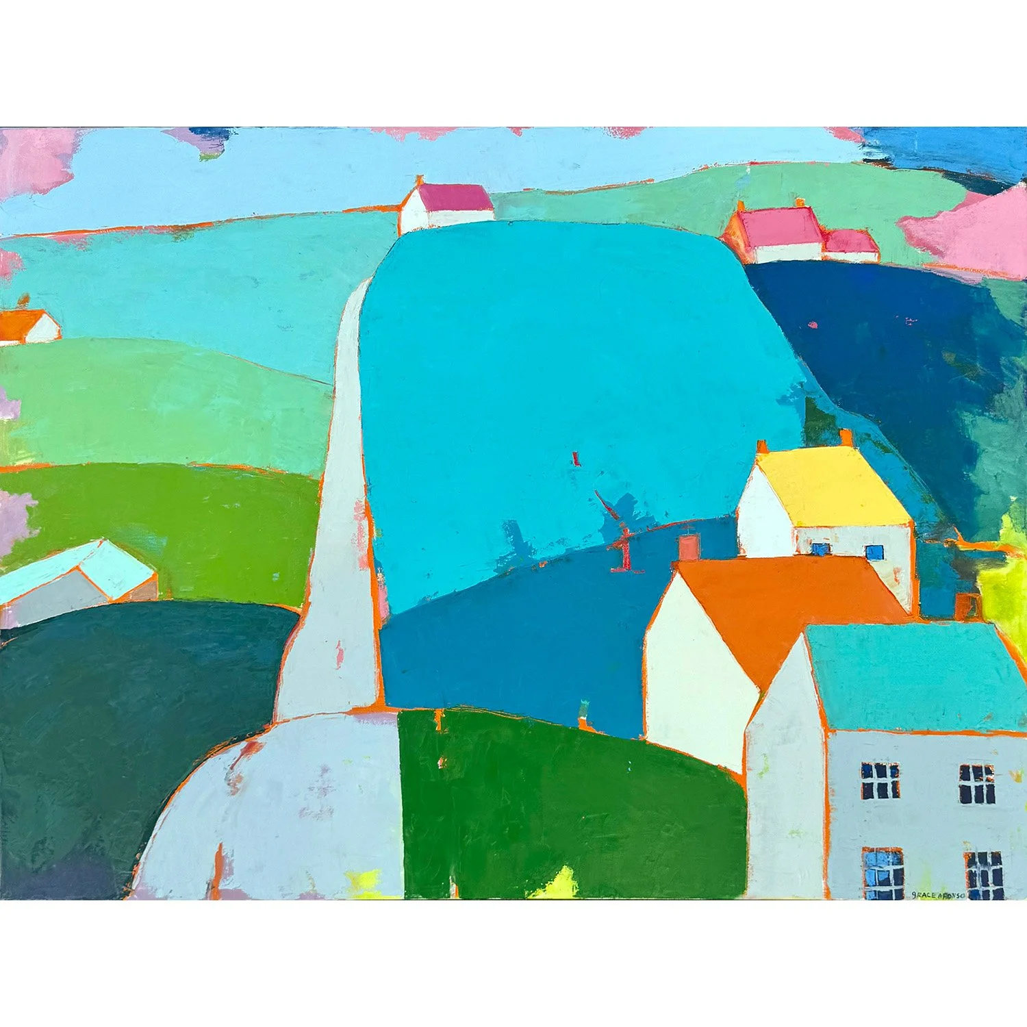 Grace Afonso "Perfect Day To Explore The Backroads (St. Lawrence, Quebec)" oil on canvas, 36" x 48"