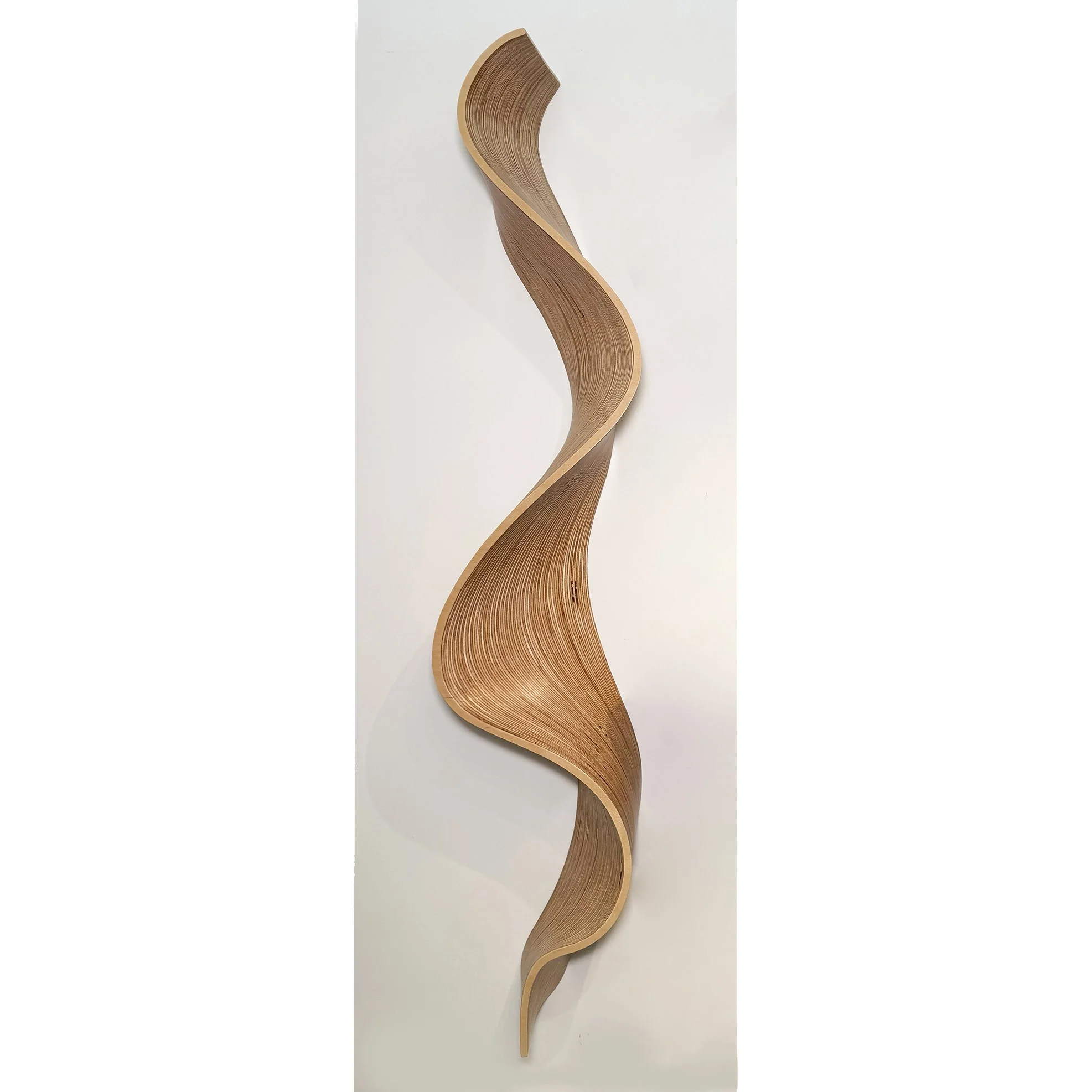 Ivano Stocco "Plane and Simple" laminated birch plywood wall sculpture , 48" x 10" x 4.25"