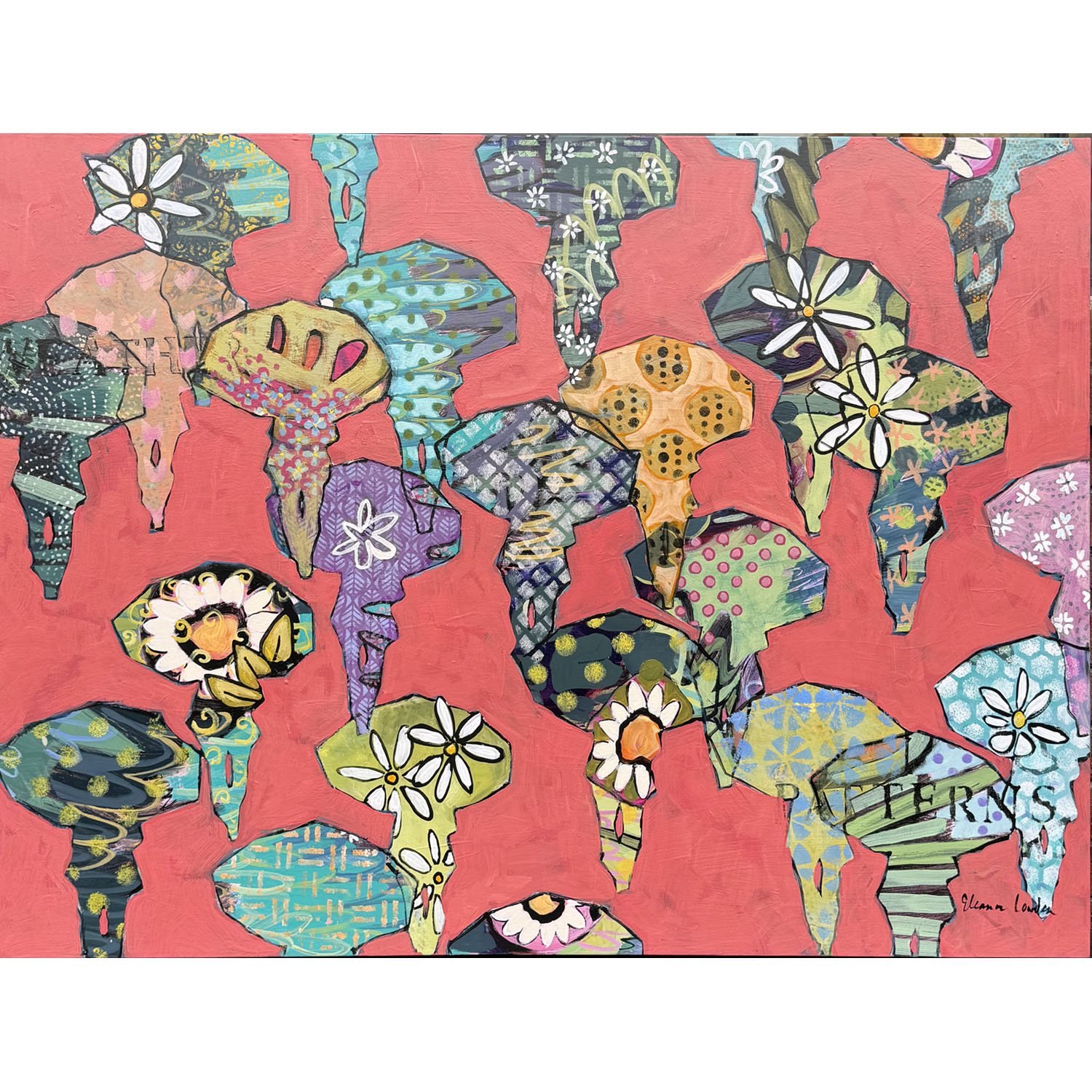 Eleanor Lowden "Weather Patterns" acrylic on canvas, 36" x 48"
