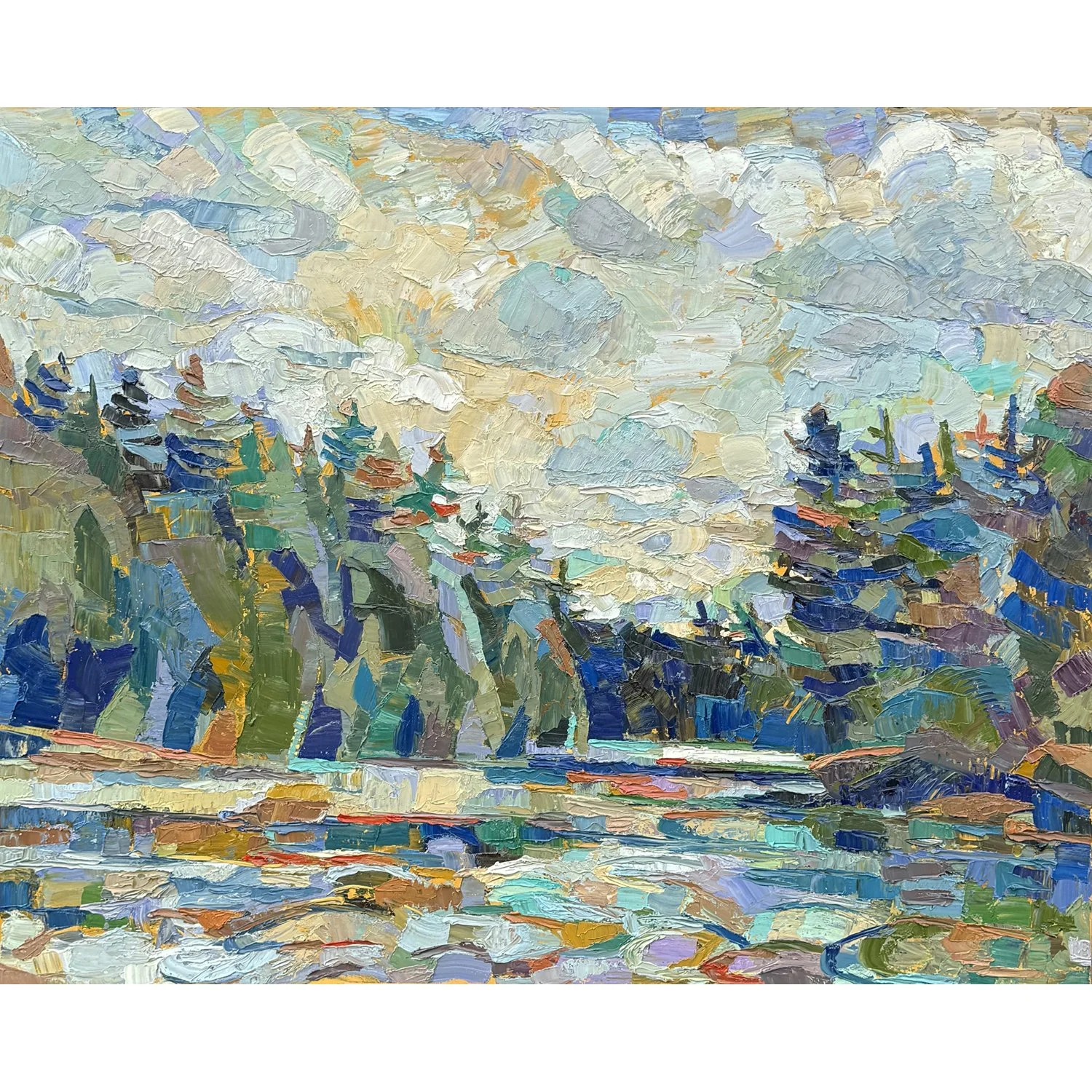 Dana Cowie "Rugged Temagami" oil on canvas, 48" x 60"