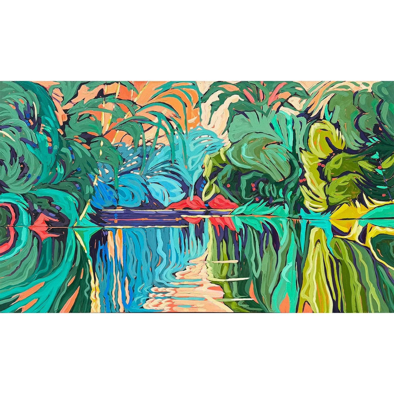 Tracy Bultje "Things Above" acrylic on canvas, 36" x 60"