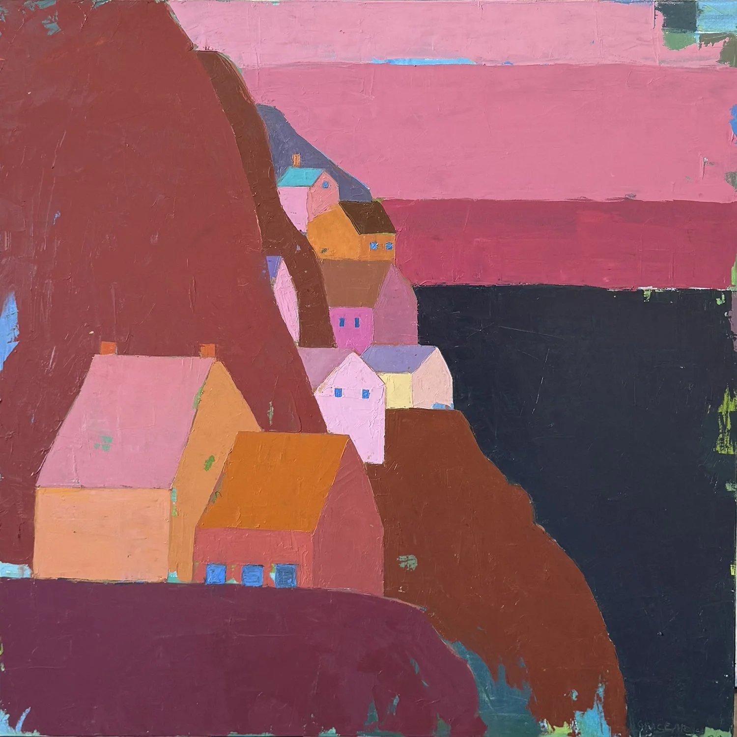 Grace Afonso "Purple Wake Robin, Quebec" oil on canvas, 36" x 36"