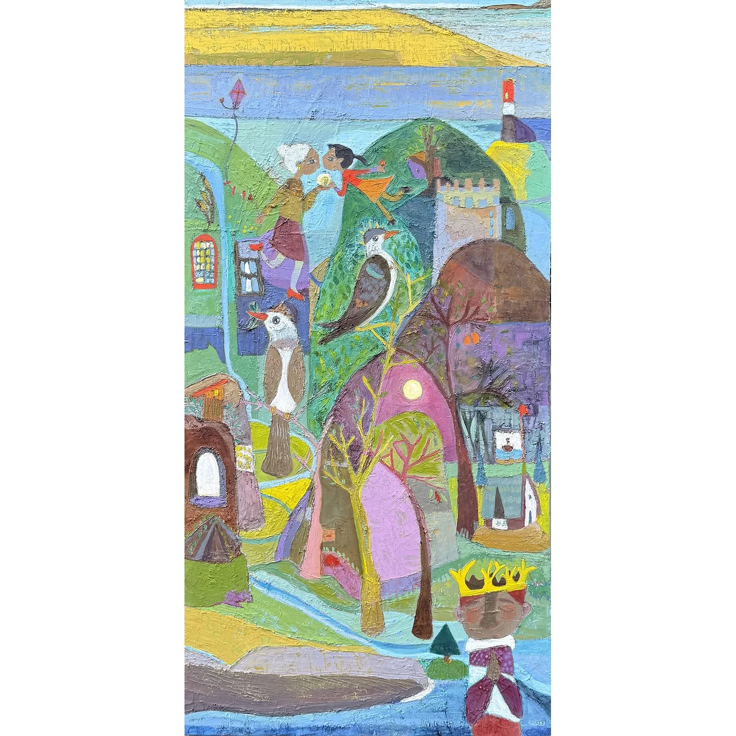 Maca Suazo "I Ask That You Seek Out What is Precious" oil on canvas, 30" x 15"