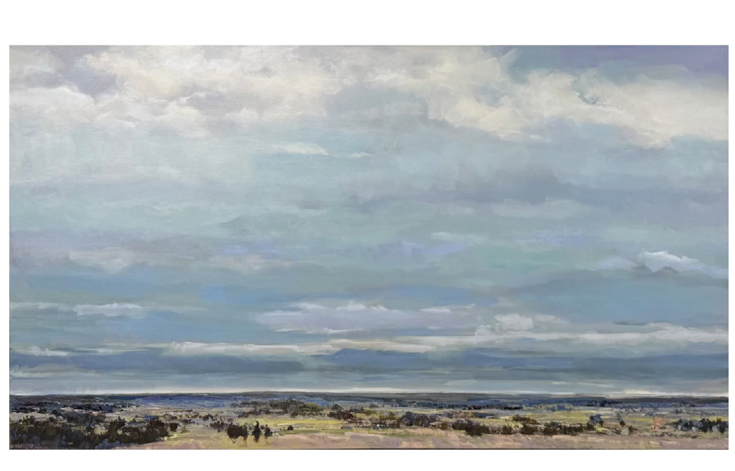 338-308 | Gabriella Collier, From East to West, acrylic on canvas, 40”x72” $5200.