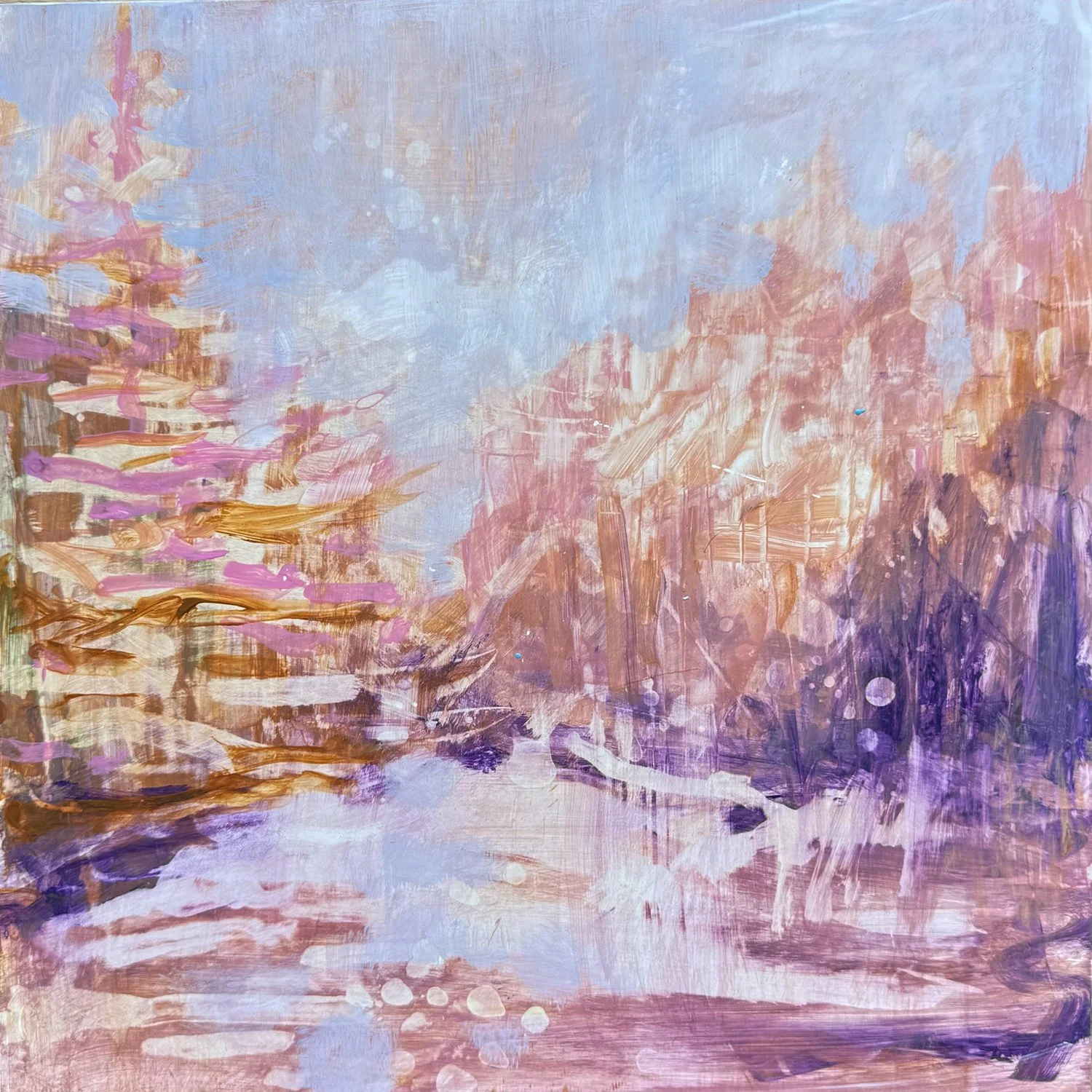 Ian Varney "Just Playin' 2" acrylic on clay board, 12" x 12"
