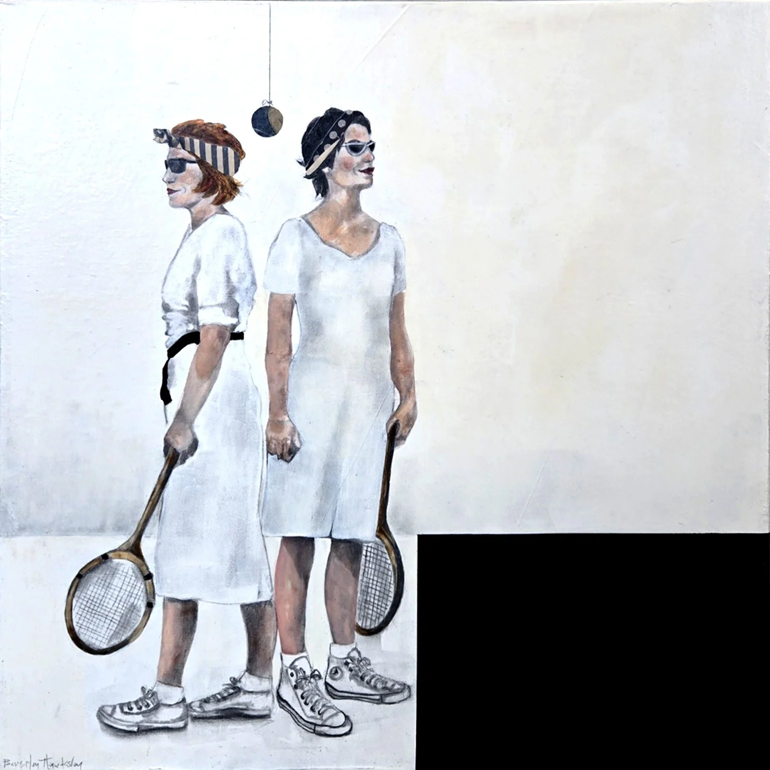 Beverley Hawksley "Back and Forth" mixed media on canvas, 16" x 16"