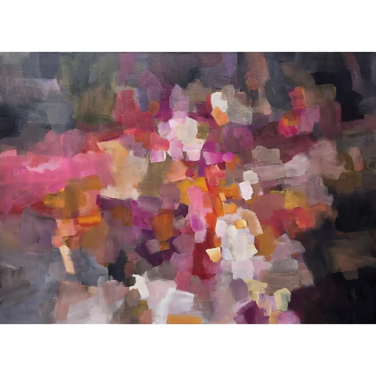 Jacquelyn Sloane Siklos "Playing with Colour" acrylic on canvas, 36" x 48"