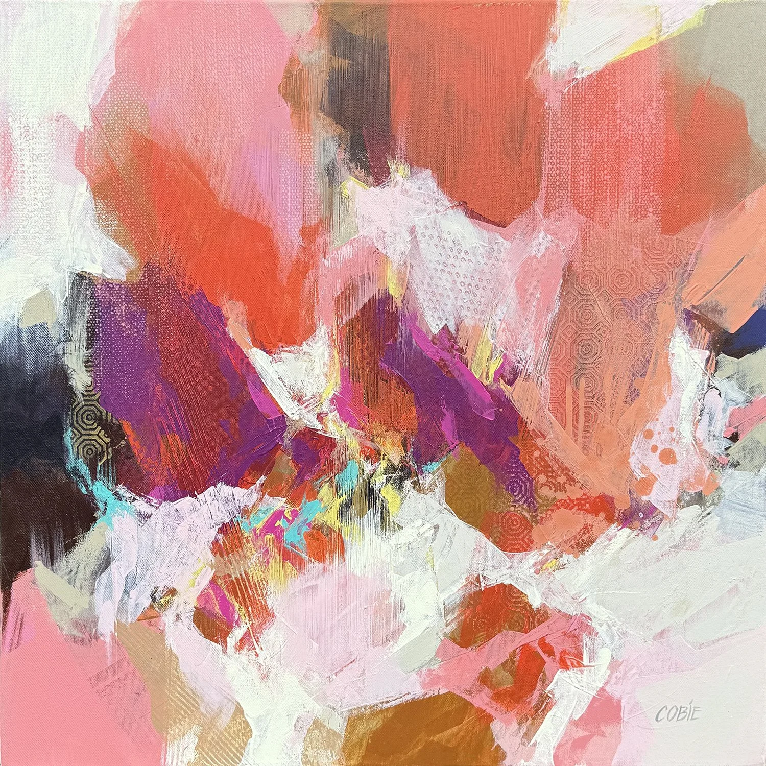 Cobie Cruz "Warm Summer Air #2" mixed media on canvas, 24" x 24"