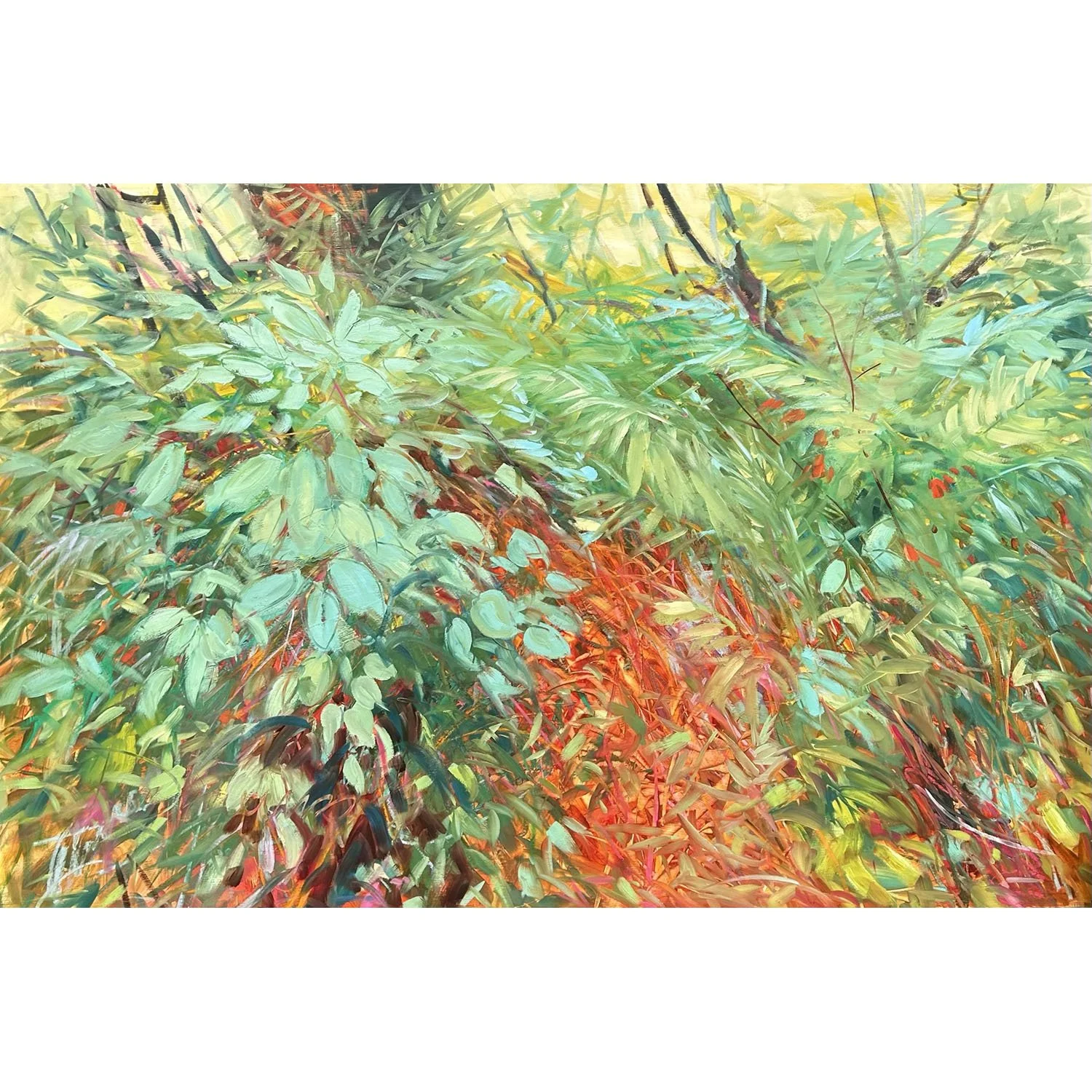 Sheila Davis, " Catch A Breath" oil on panel, 40" x 60"
