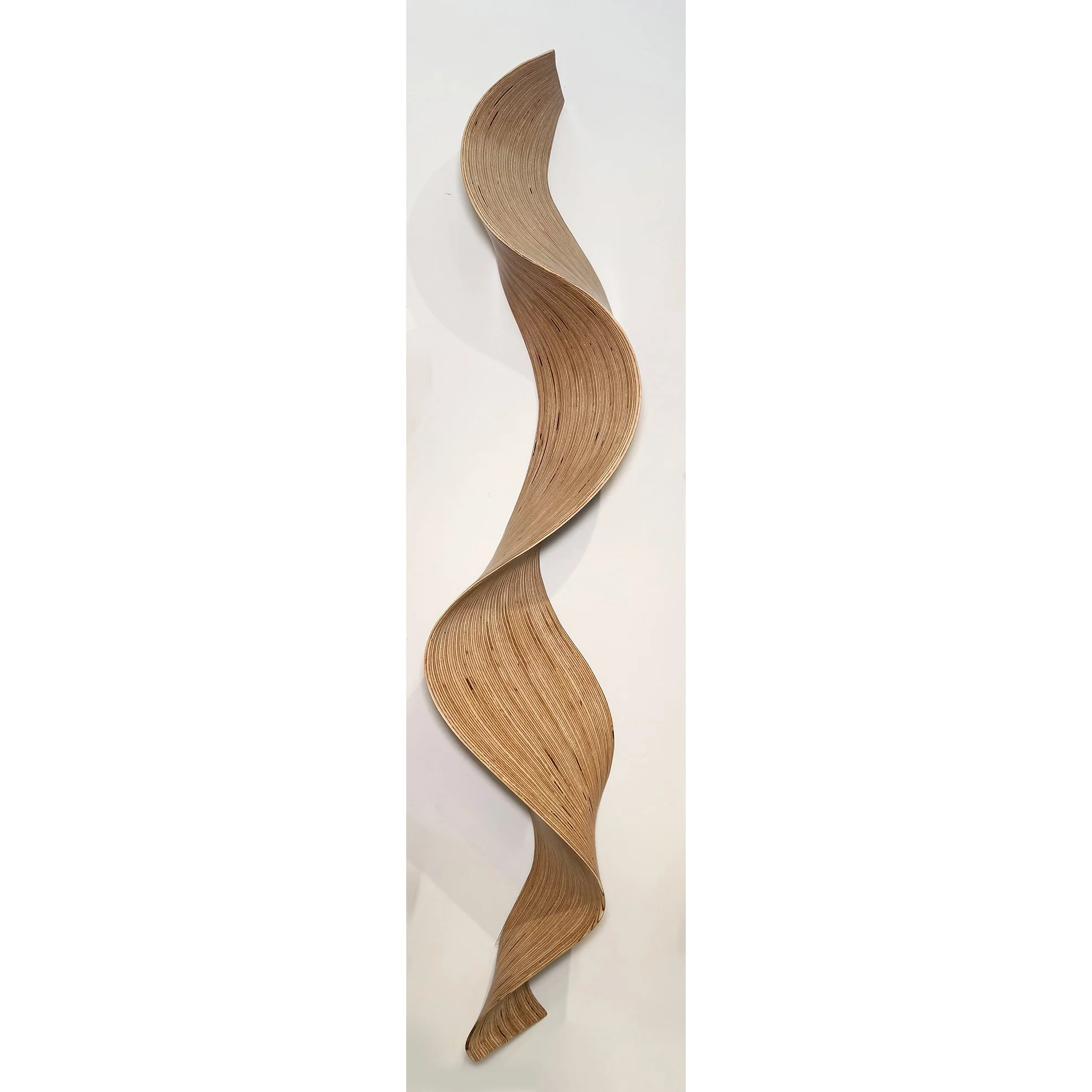 Ivano Stocco "Bukimi" laminated birch plywood wall sculpture , 48" x 10" x 4"