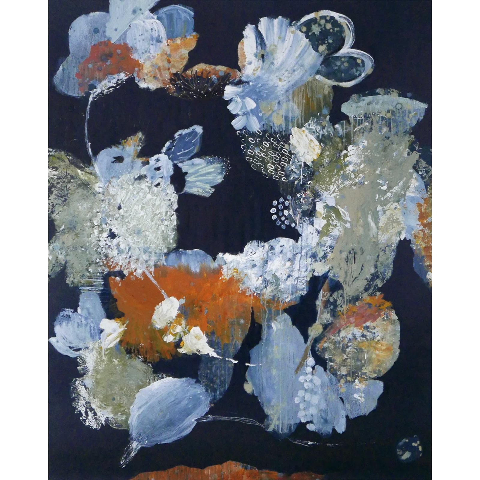 Linelle LeMoine "The Best of the Winter Months" mixed media on canvas, 60"x48"