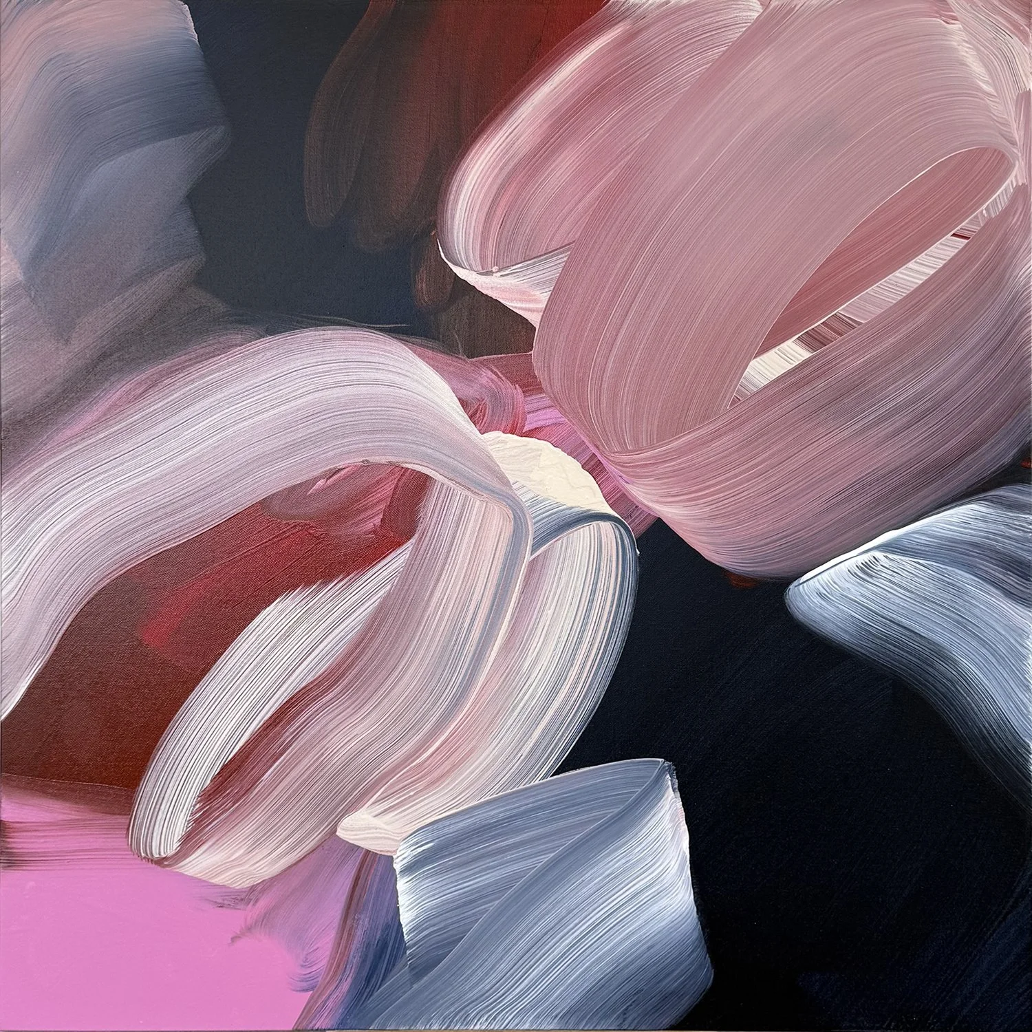 Julie Hawkins "Racing Through My Brain" acrylic on canvas, 30" x 30"