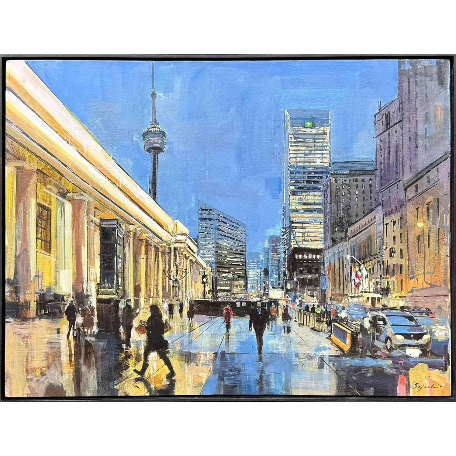 Sujesh Chitty "Transient, Front Street - Union Station" oil on canvas, 36" x 48"