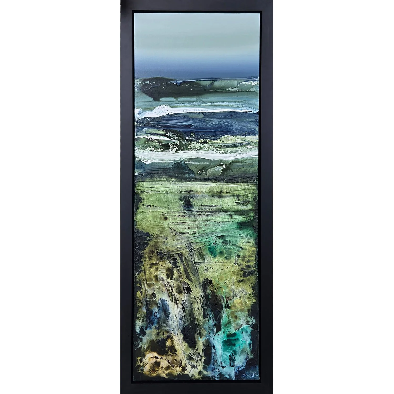 Greg Benz "Mono 419" mixed media on canvas, 48" x 16" framed