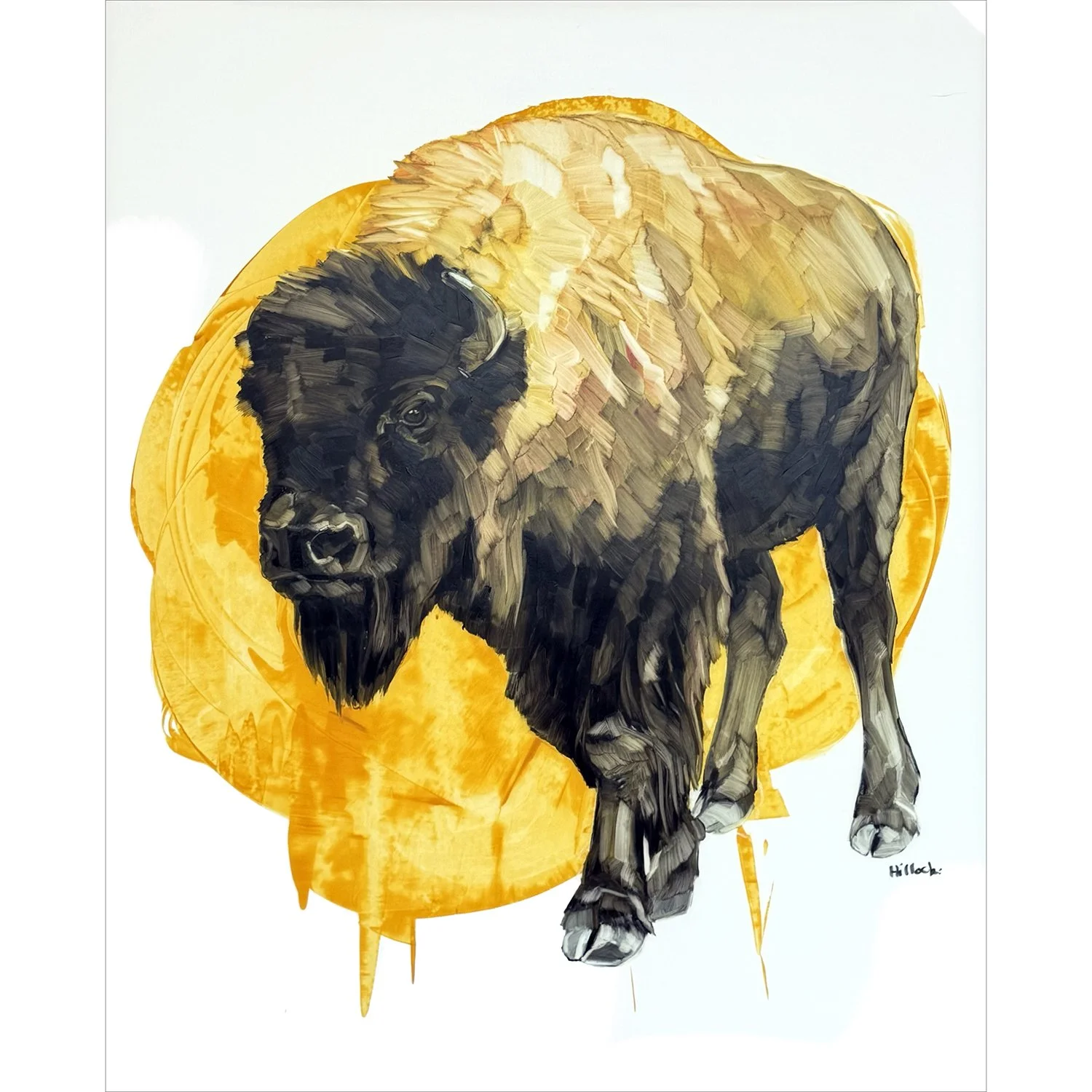 Sarah Hillock "Aurelia" oil on mylar, 54" x 42" unframed