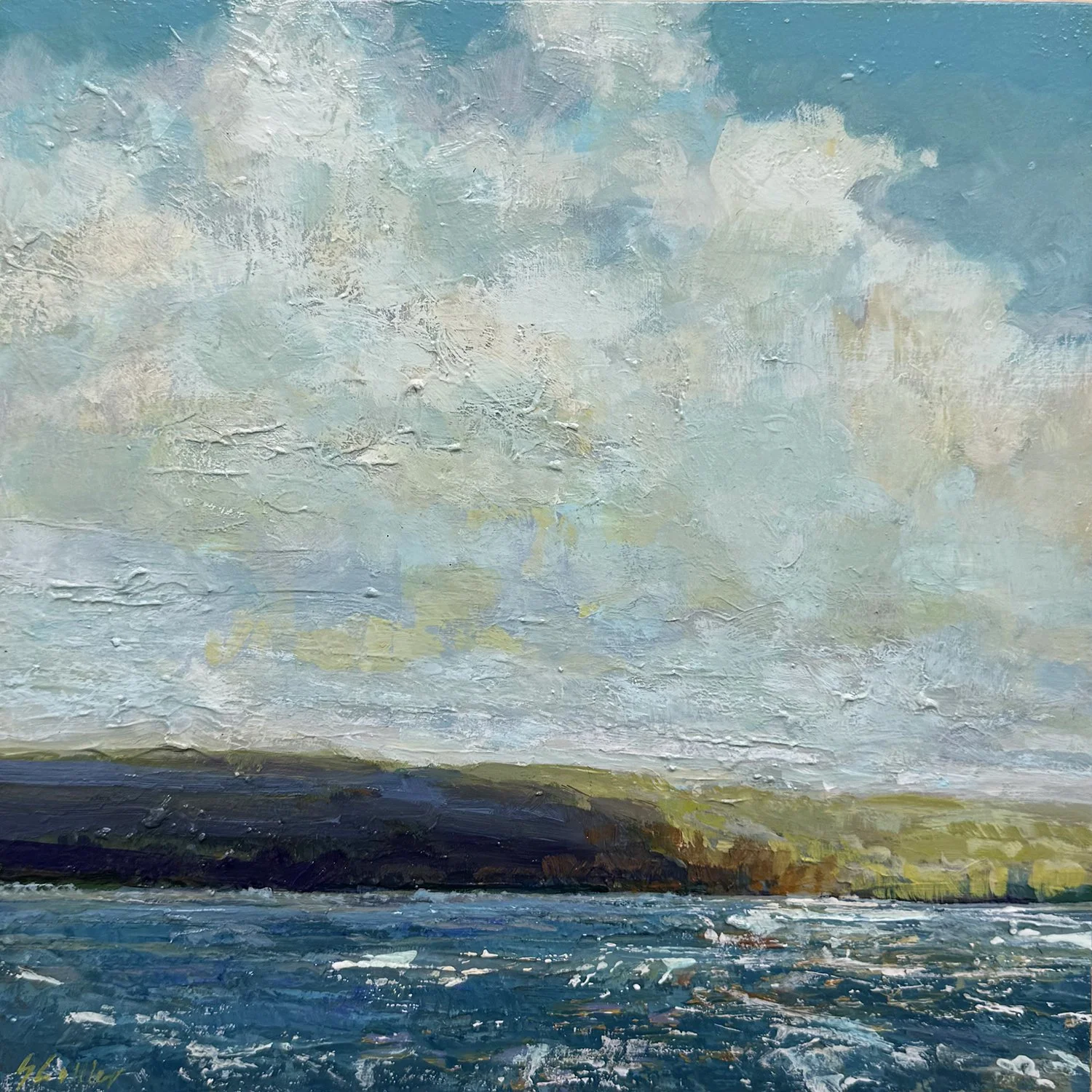 Gabriella Collier "Paddling By" acrylic on panel, 10" x 10"