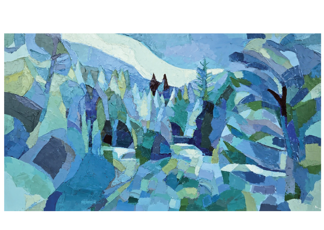 438-252| Dana Cowie, Keep it Wild, oil on canvas, 40”x72”. $4875.
