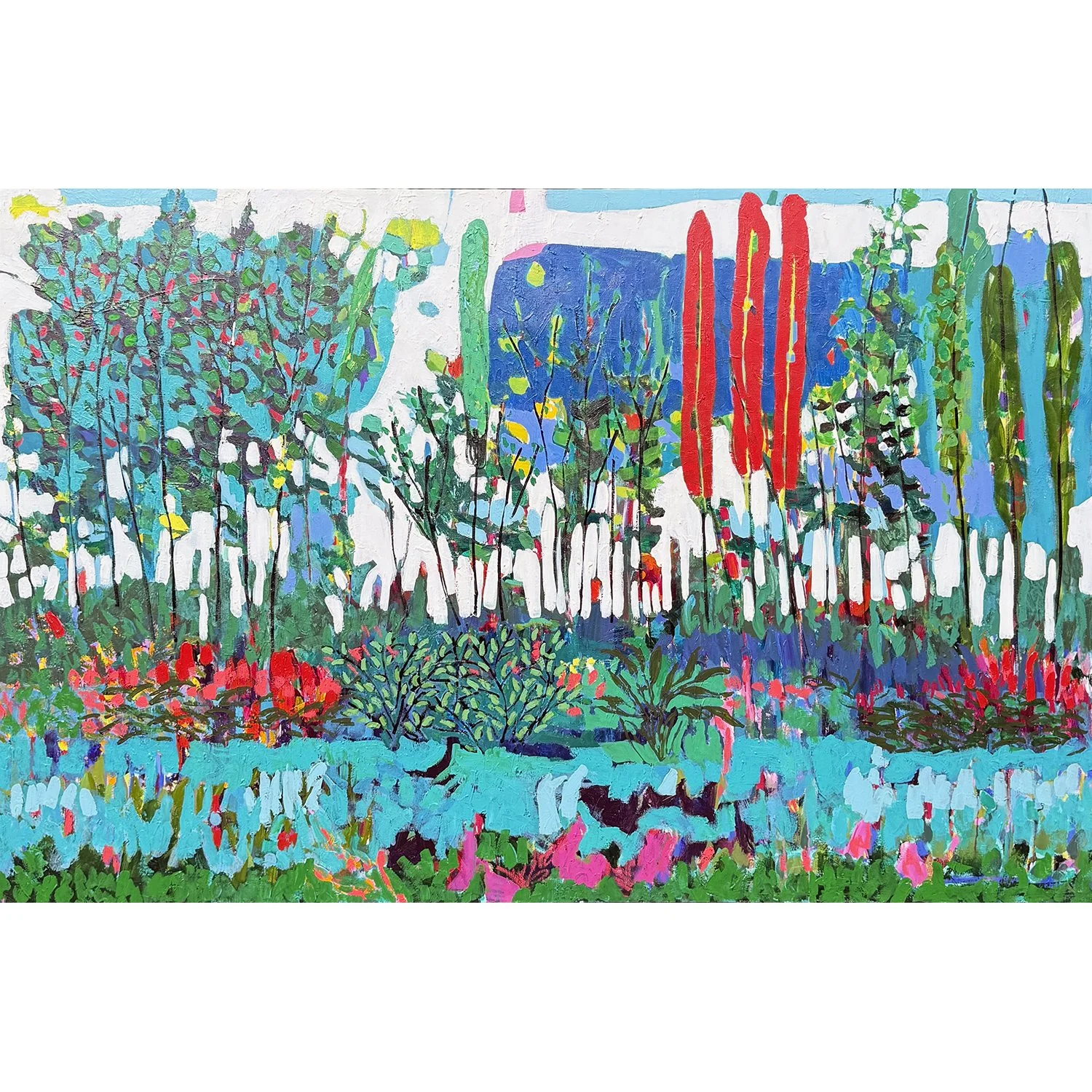 Nina Cherney "Contemplating the Sixth Range" acrylic on canvas, 46" x 70"