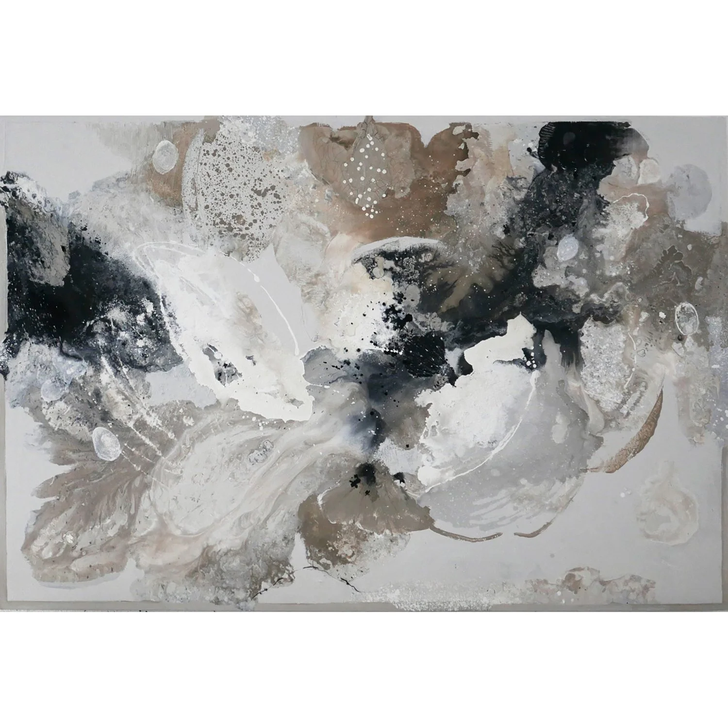 Linelle LeMoine "Study in Neutrals" mixed media on panel, 48" x 72"