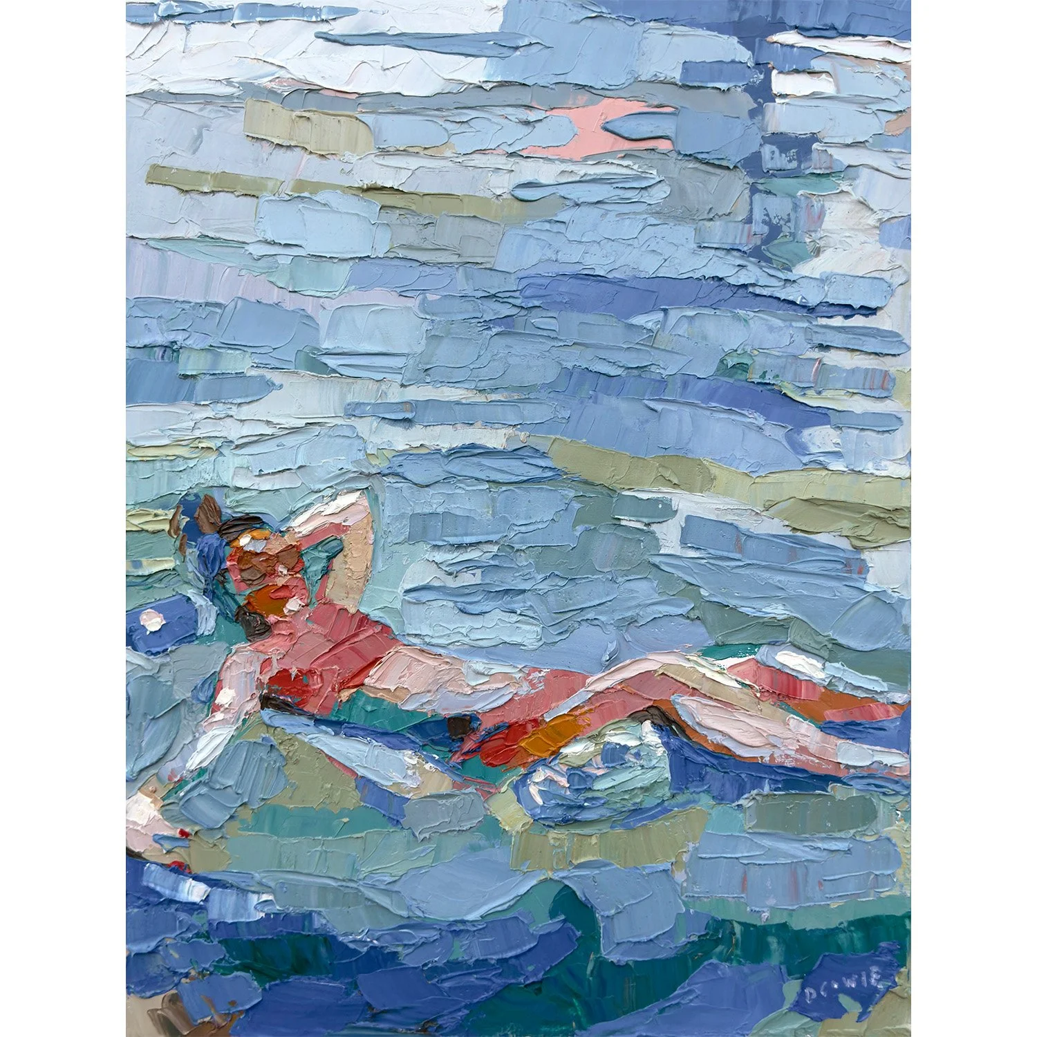 Dana Cowie "Party Girl" oil on canvas, 24" x 48"
