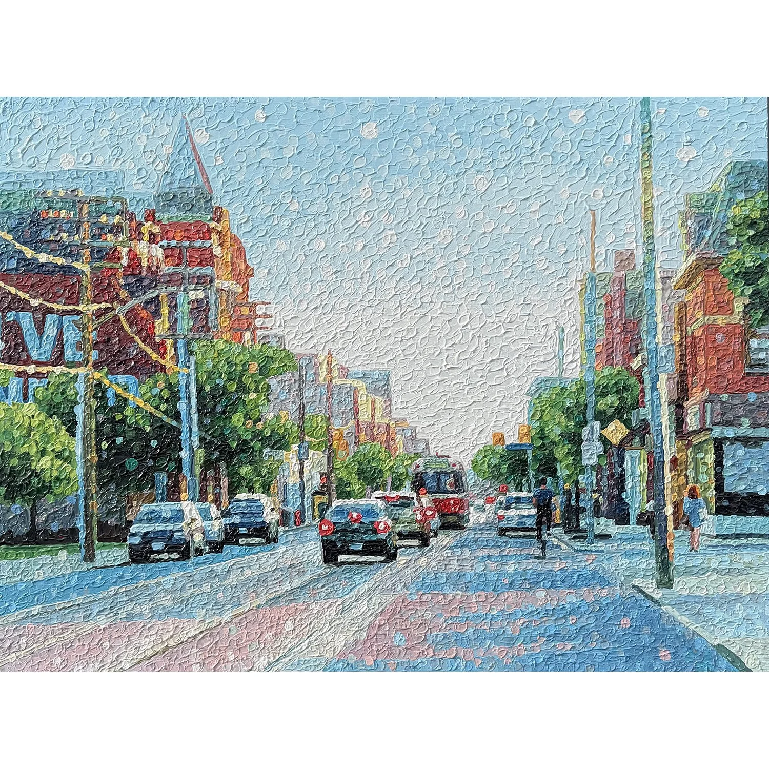 Susan Gale "A Beautiful Change (Queen & Ossington)" acrylic on pancel, 36" x 48"