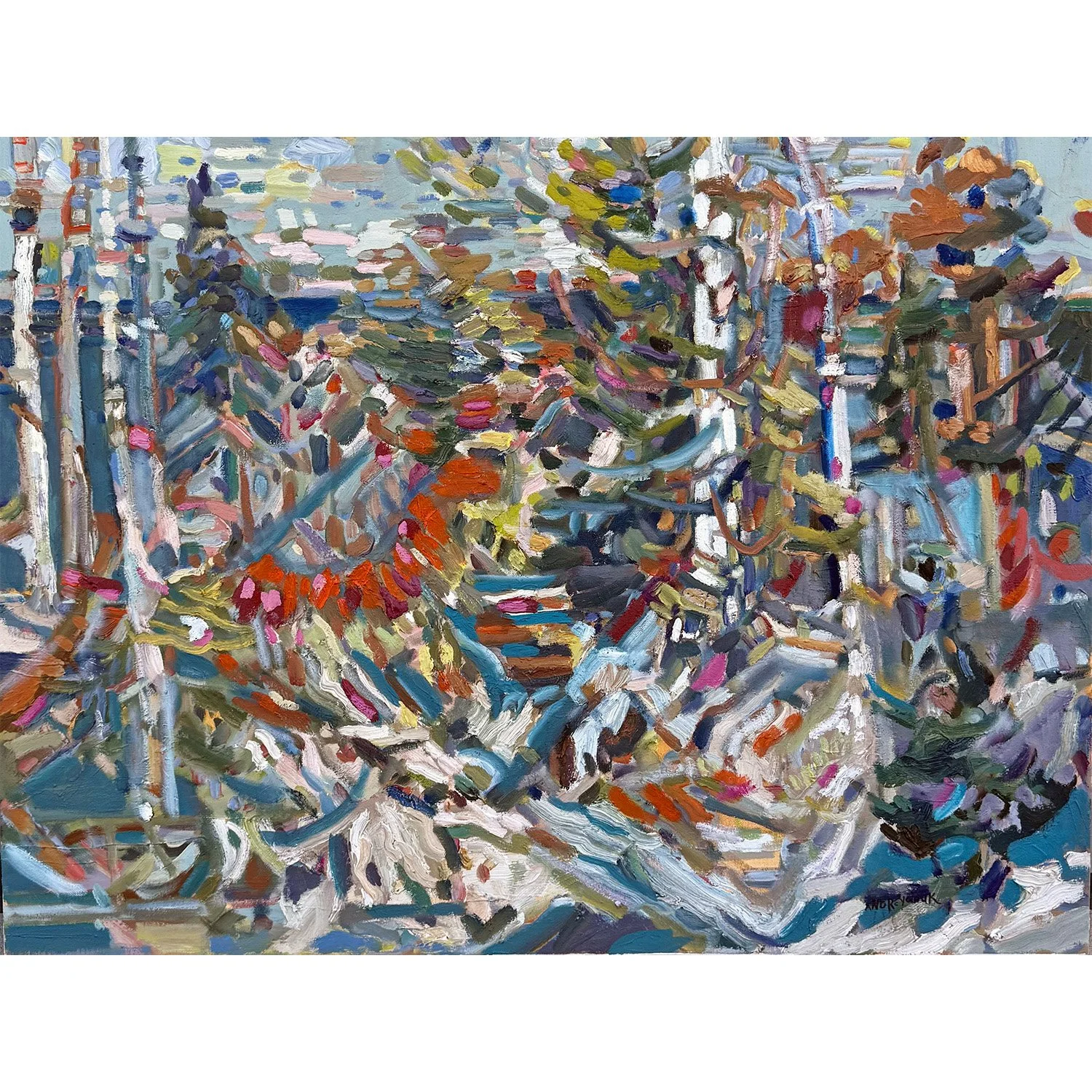 Donna Andreychuk "Birch Trees" oil on canvas, 30" x 40"