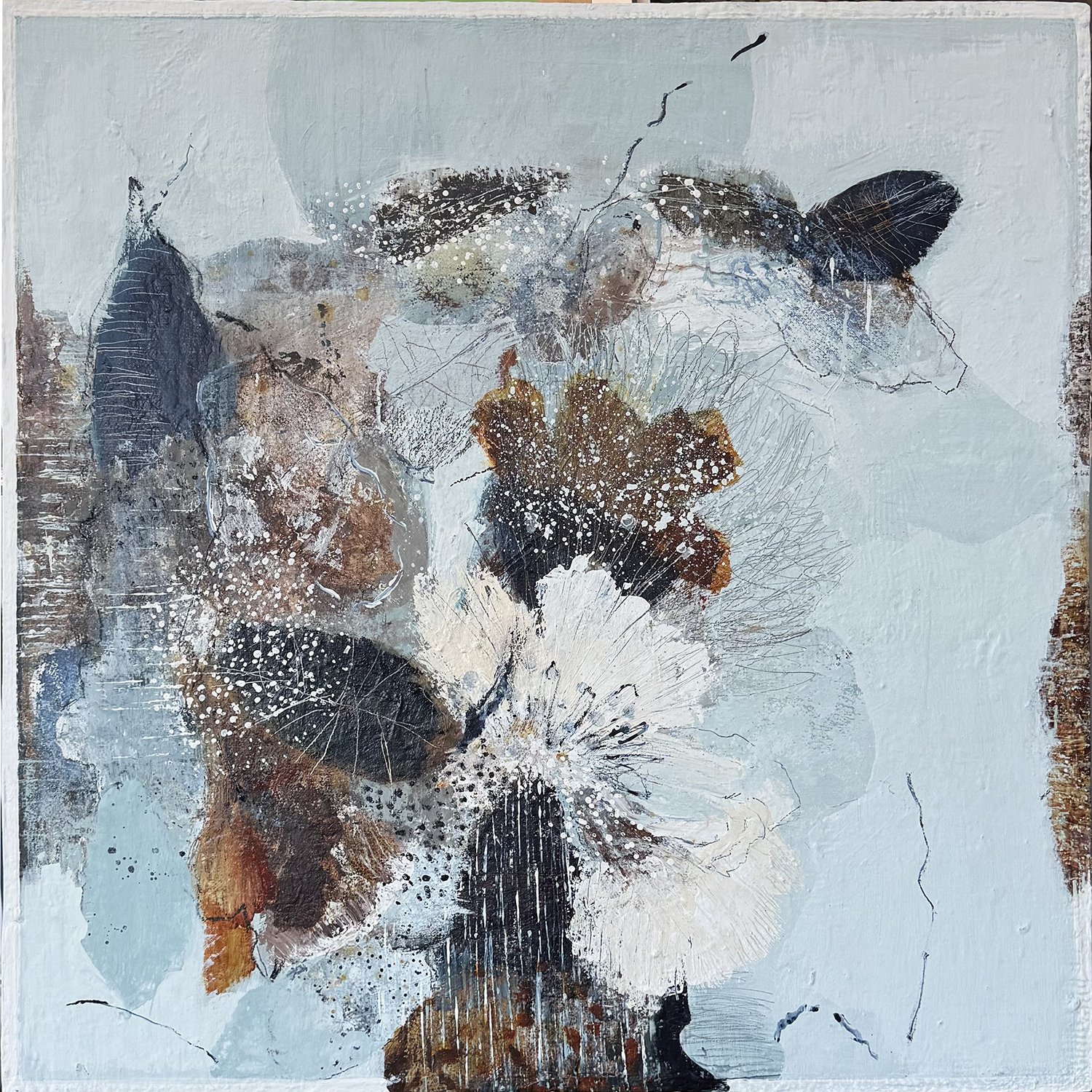 Linelle LeMoine "Mystery of a Maritime Season" mixed media on panel, 40" x 40"