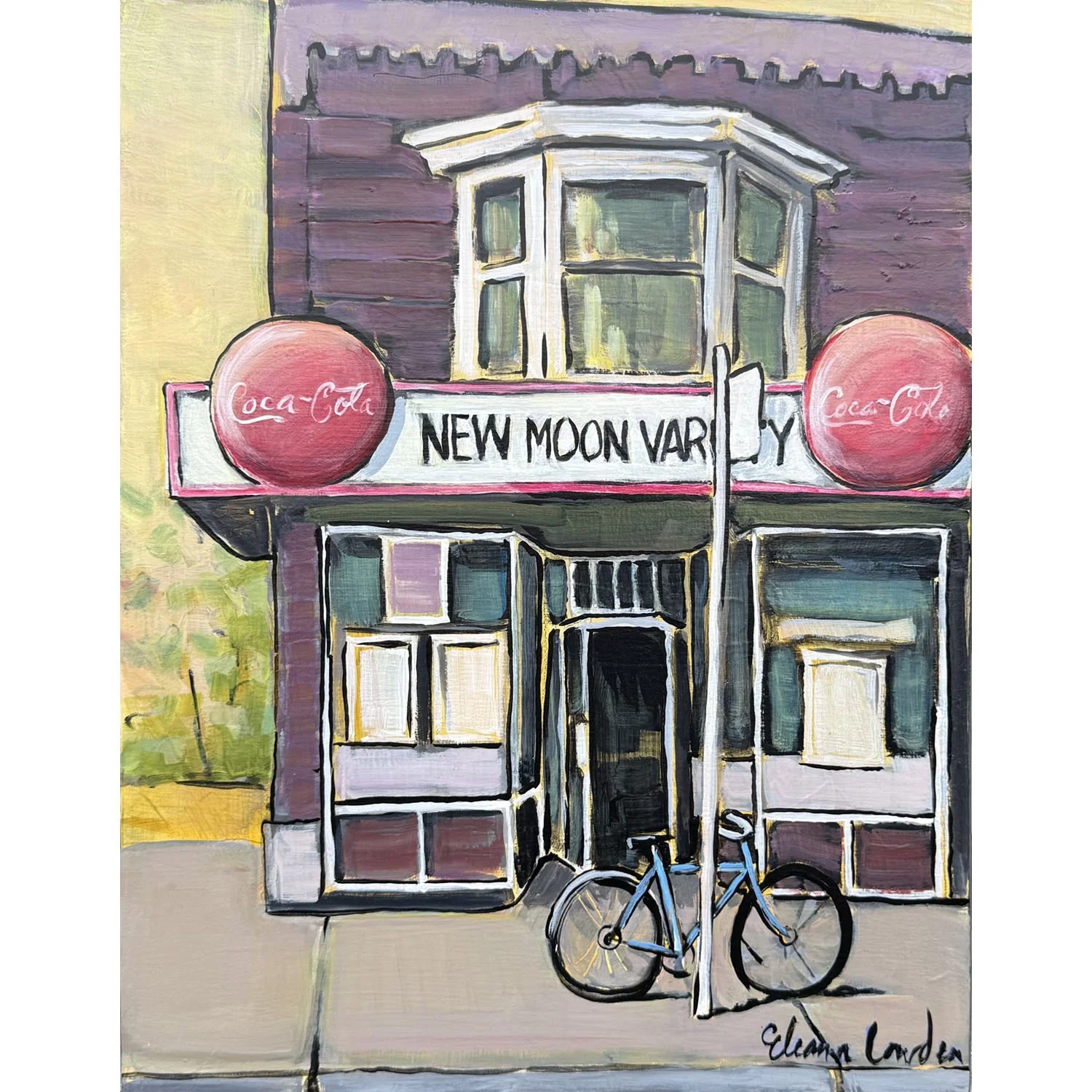Eleanor Lowden "New Moon Variety" acrylic on panel, 14" x 11"