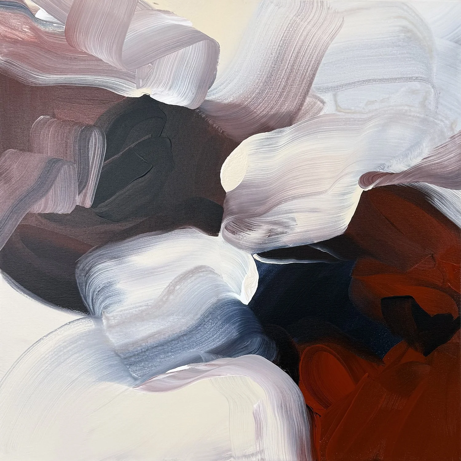 Julie Hawkins "Fade Into You" acrylic on canvas, 30" x 30"