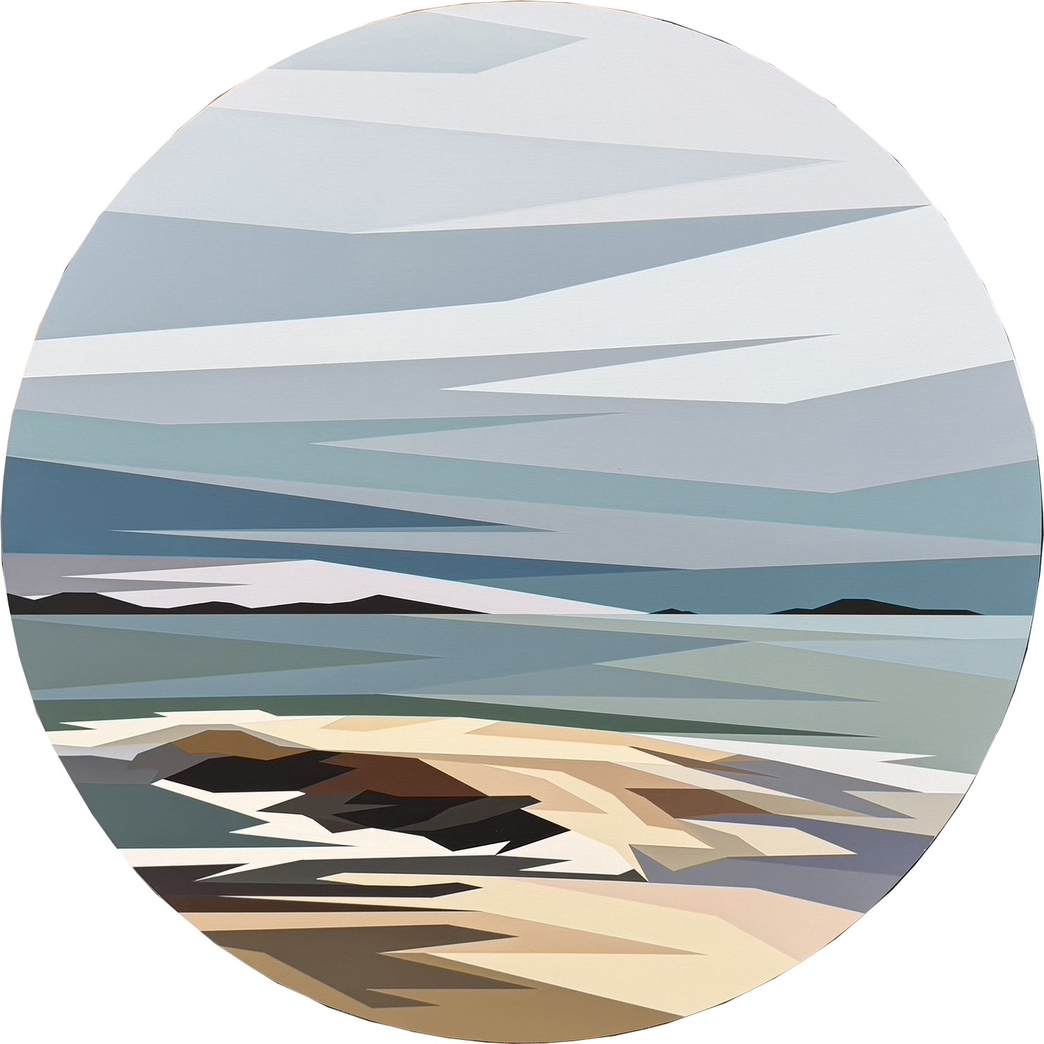 Kyle Sorensen "Put Me Down" acrylic on panel, 32" diameter