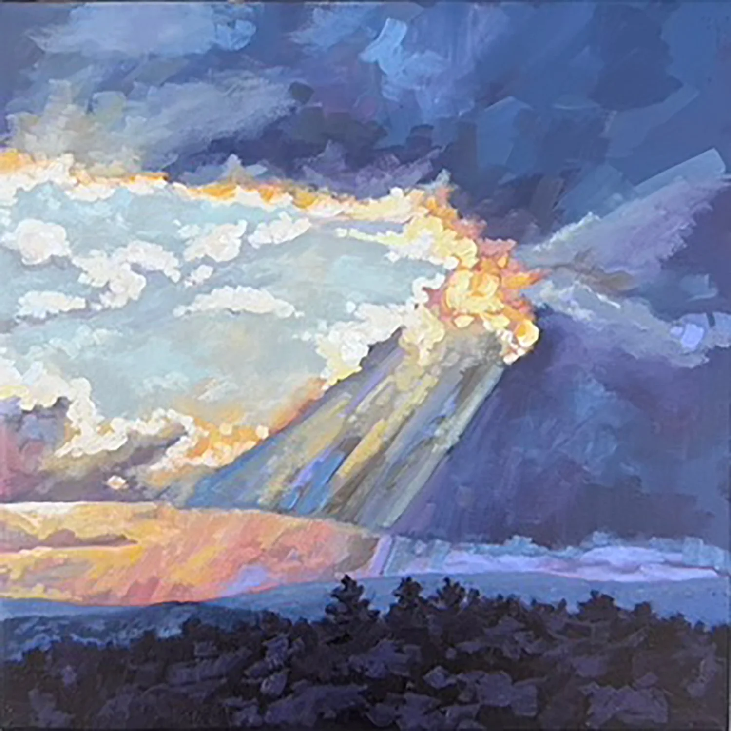 Kerry Walford, "Breaking Through", oil on canvas, 12" x12"