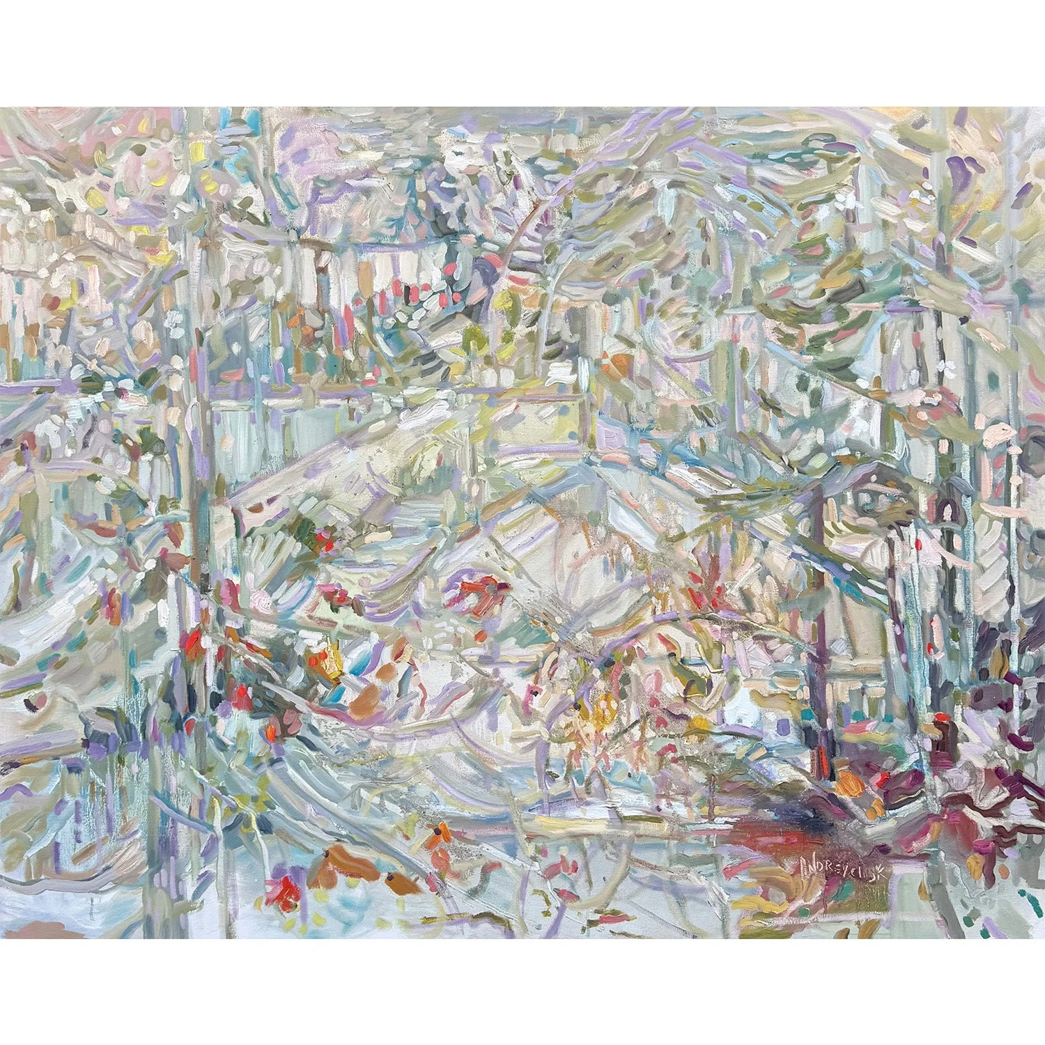 Donna Andreychuk "Quiet Sounds of Spring" oil on canvas, 48" x 60"