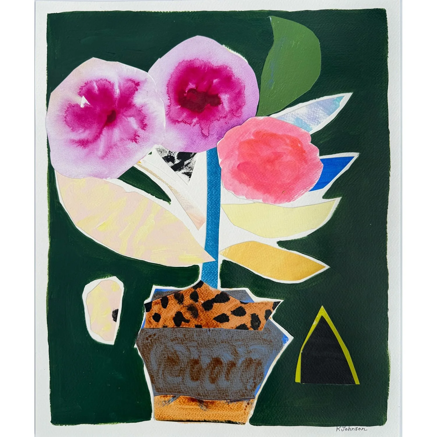Kaitlin Johnson, Collage Series 3 #7, mixed media on paper, 17" x14"