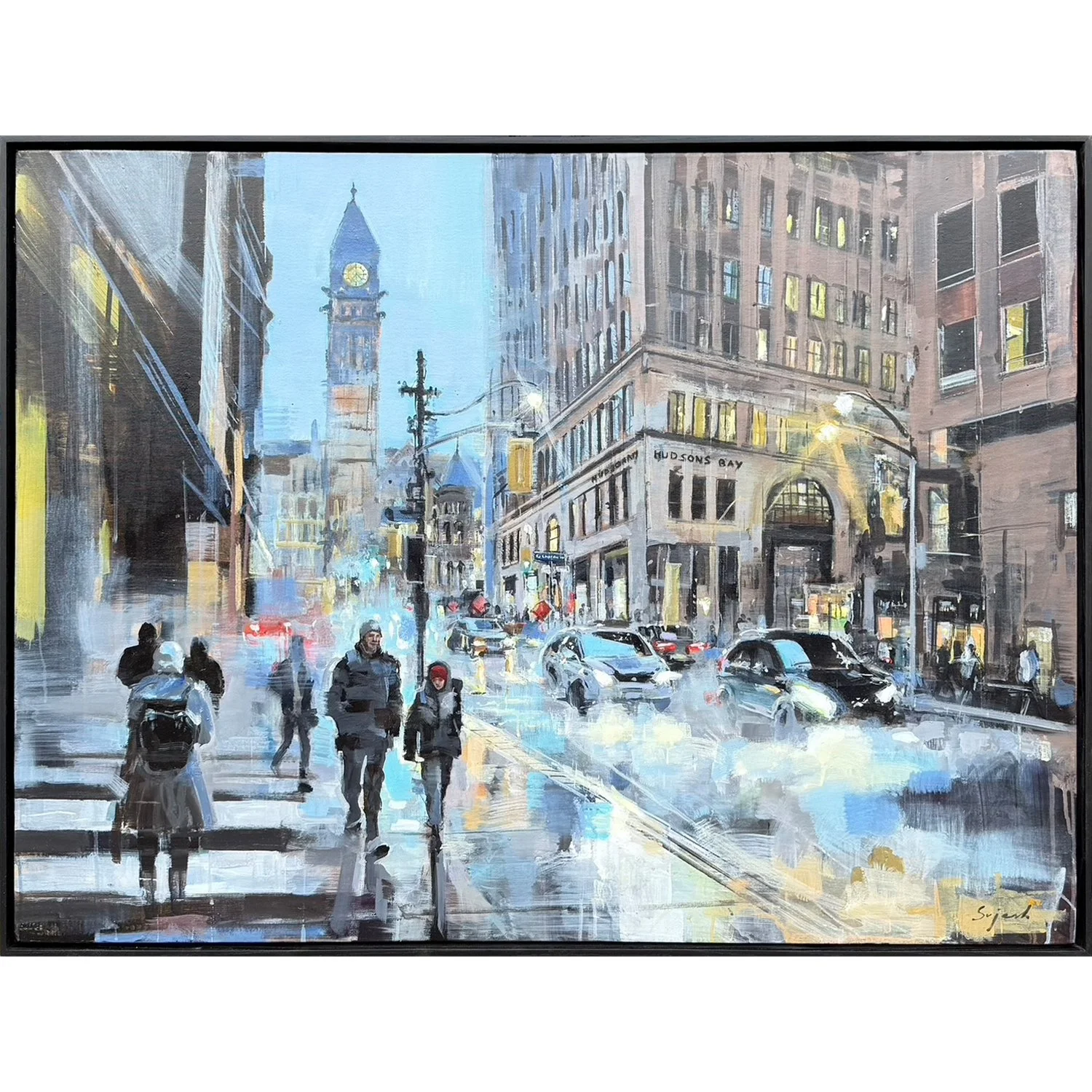 Sujesh Chitty "Transient, Walking Through the City" oil on canvas, 36" x 48"