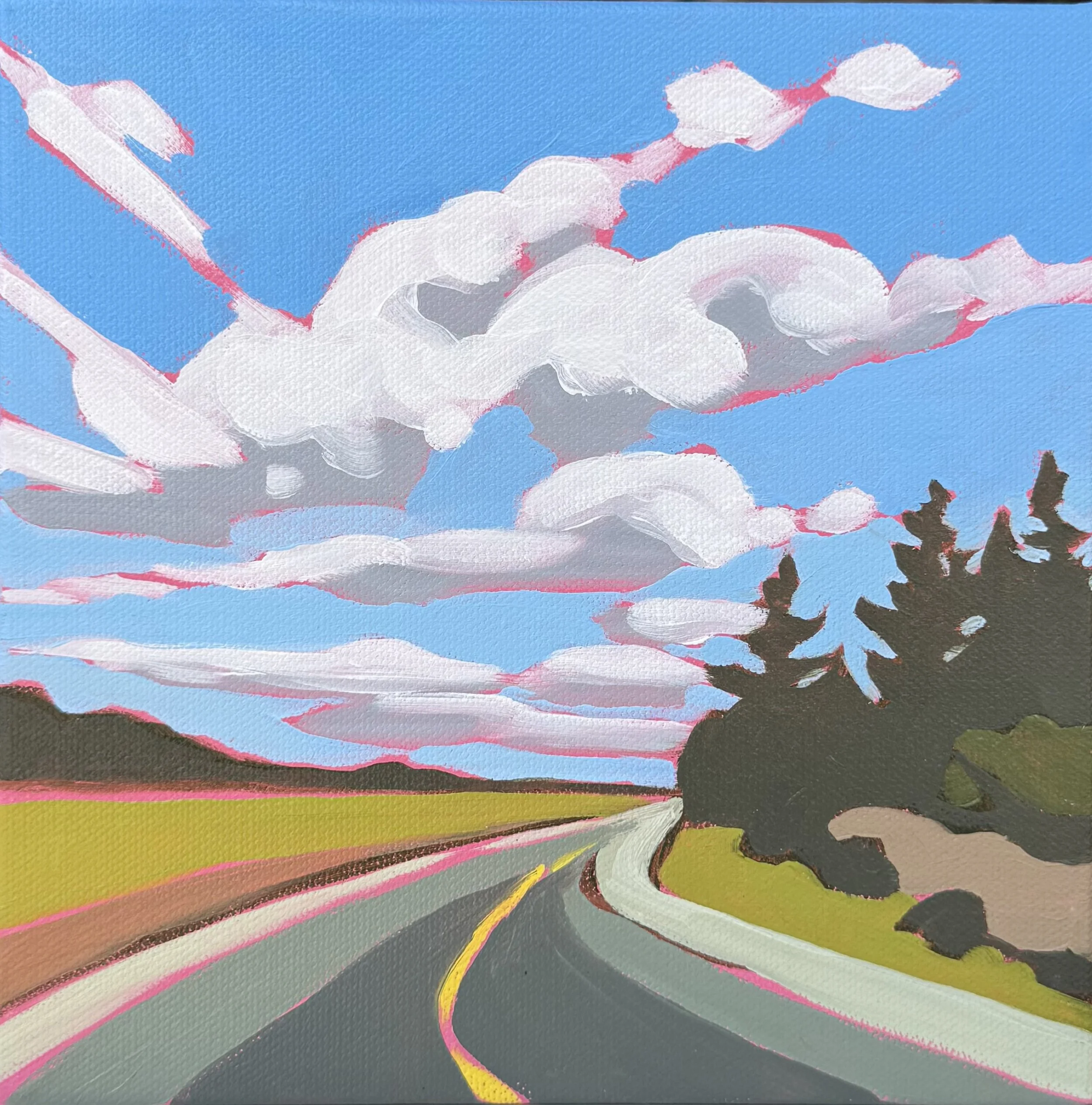 Patricia Clemmens "Heading North II" oil on canvas, 8" x 8"