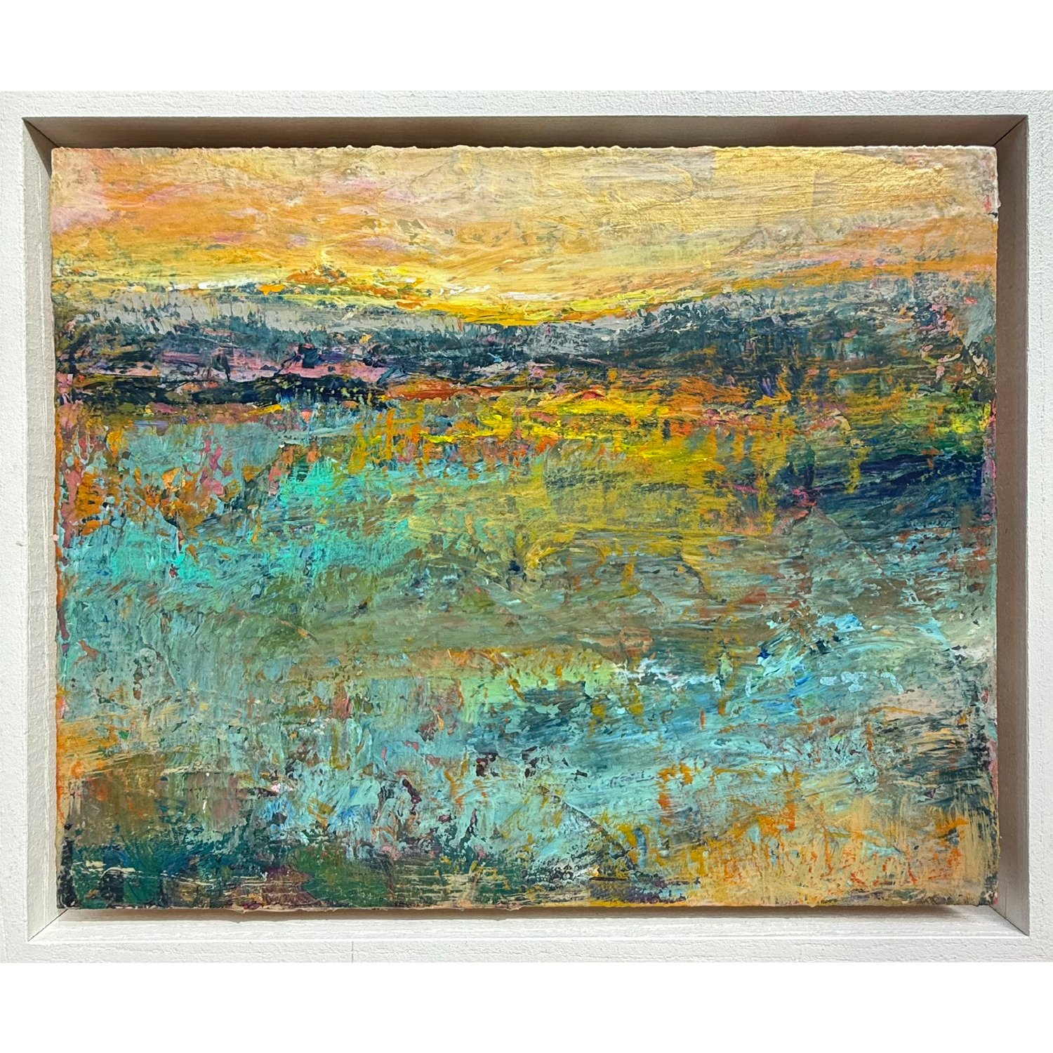 Jacquelyn Sloane Siklos "Coloured Grasslands" acrylic on panel, 8" x 10", framed.