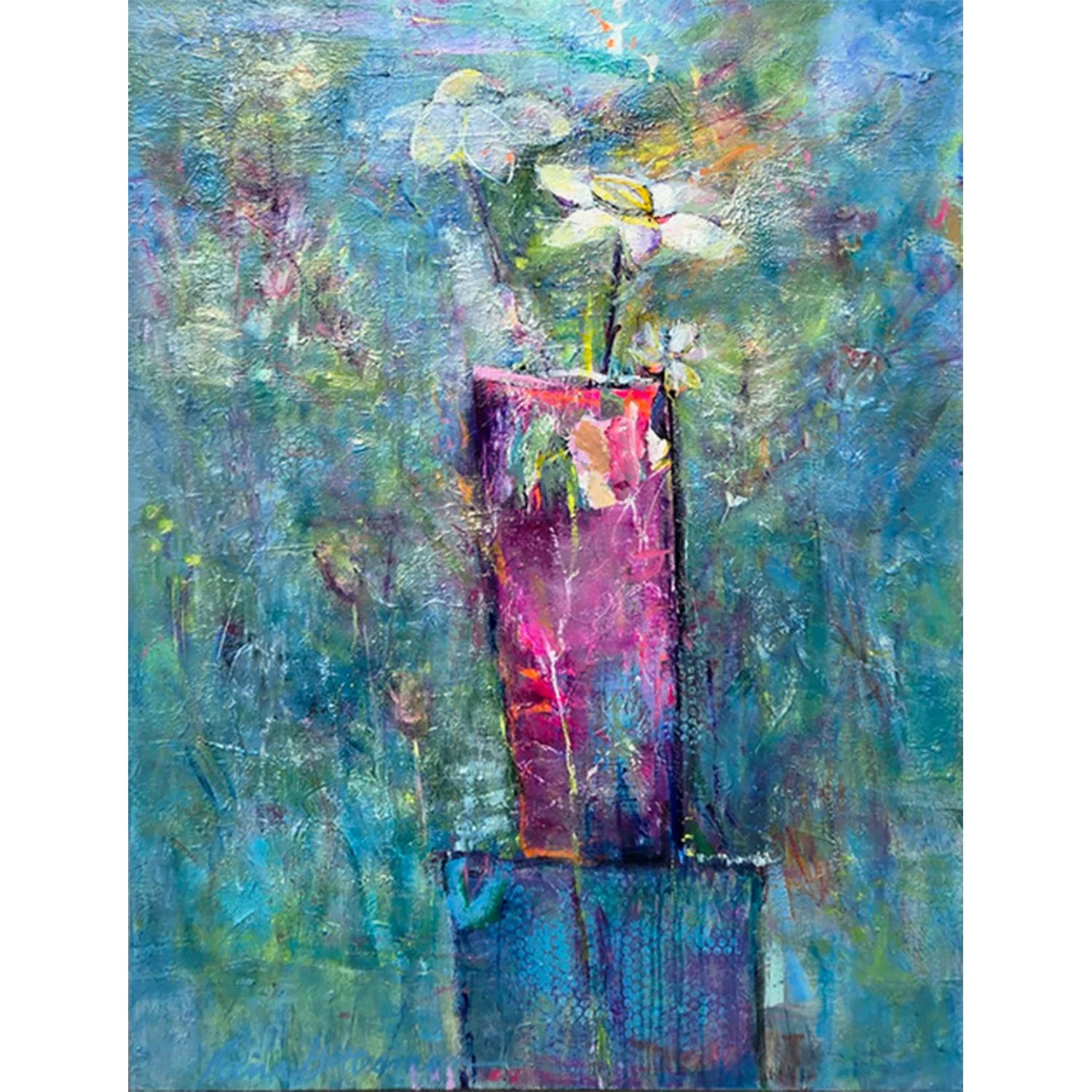 Rina Gottesman "Viewpoint" mixed media on canvas, 48" x 36"