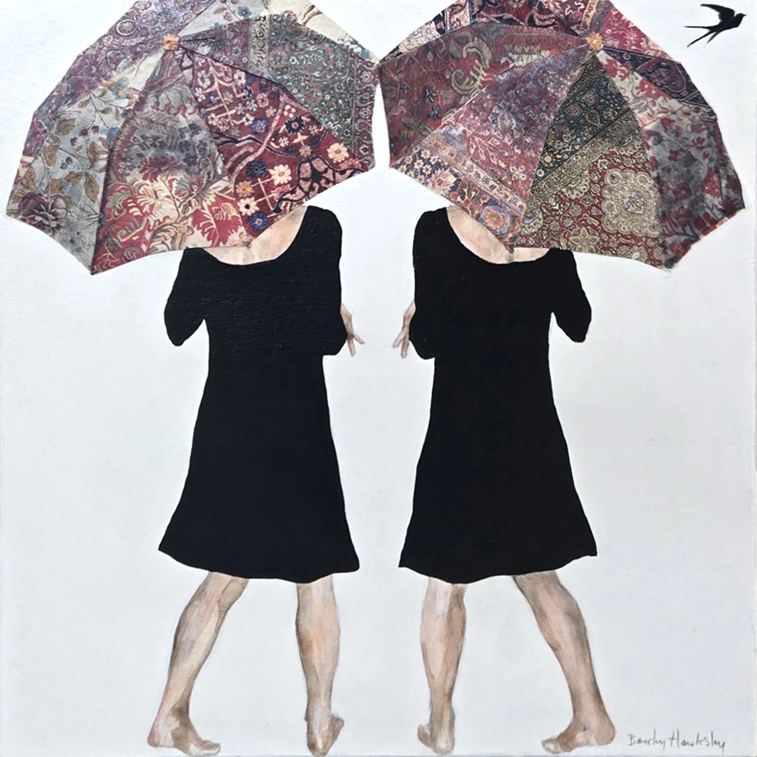Beverley Hawksley "Pattern" mixed media on canvas, 10" x 10"