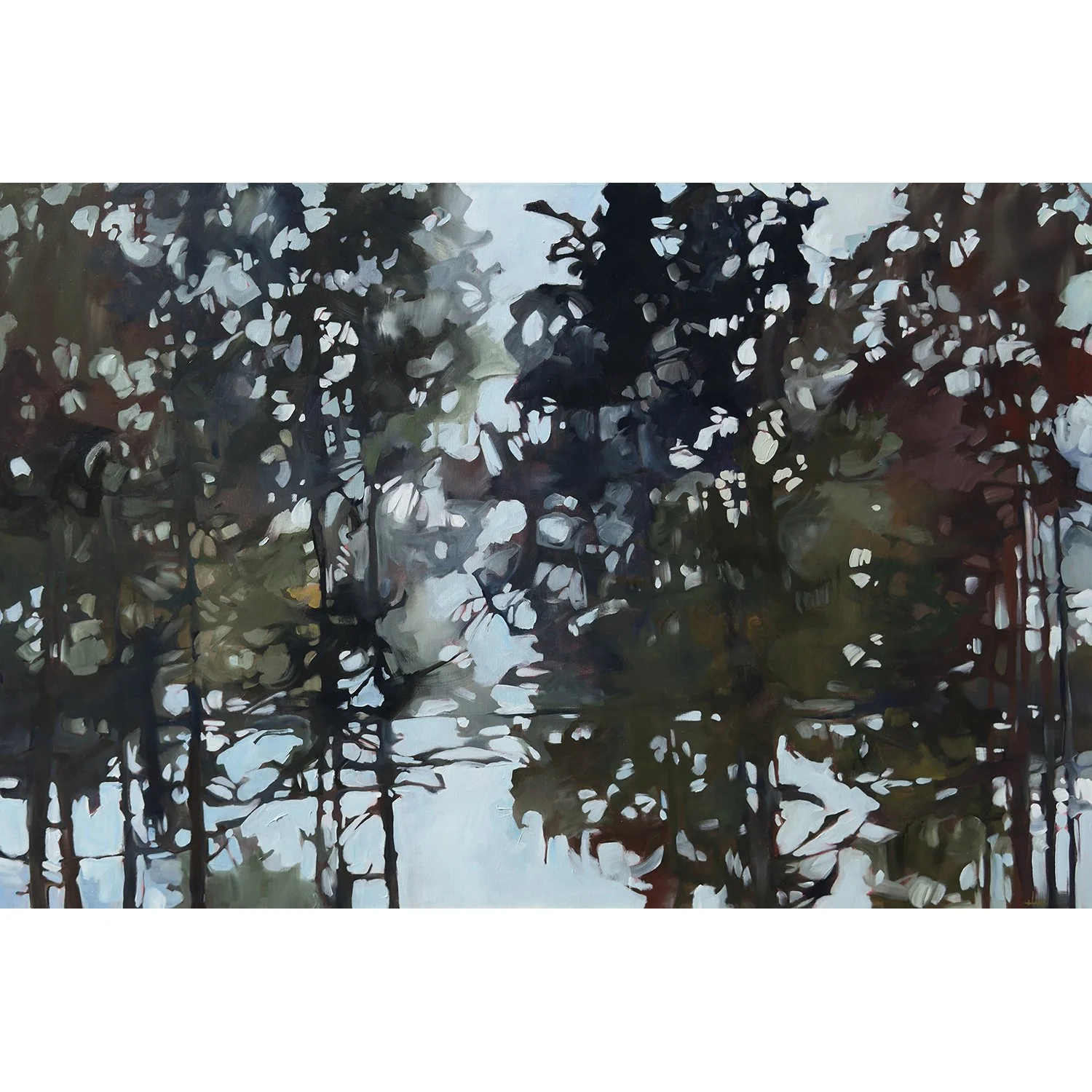 Holly Ann Friesen "Mind the Gap" acrylic on canvas, 40" x 60"