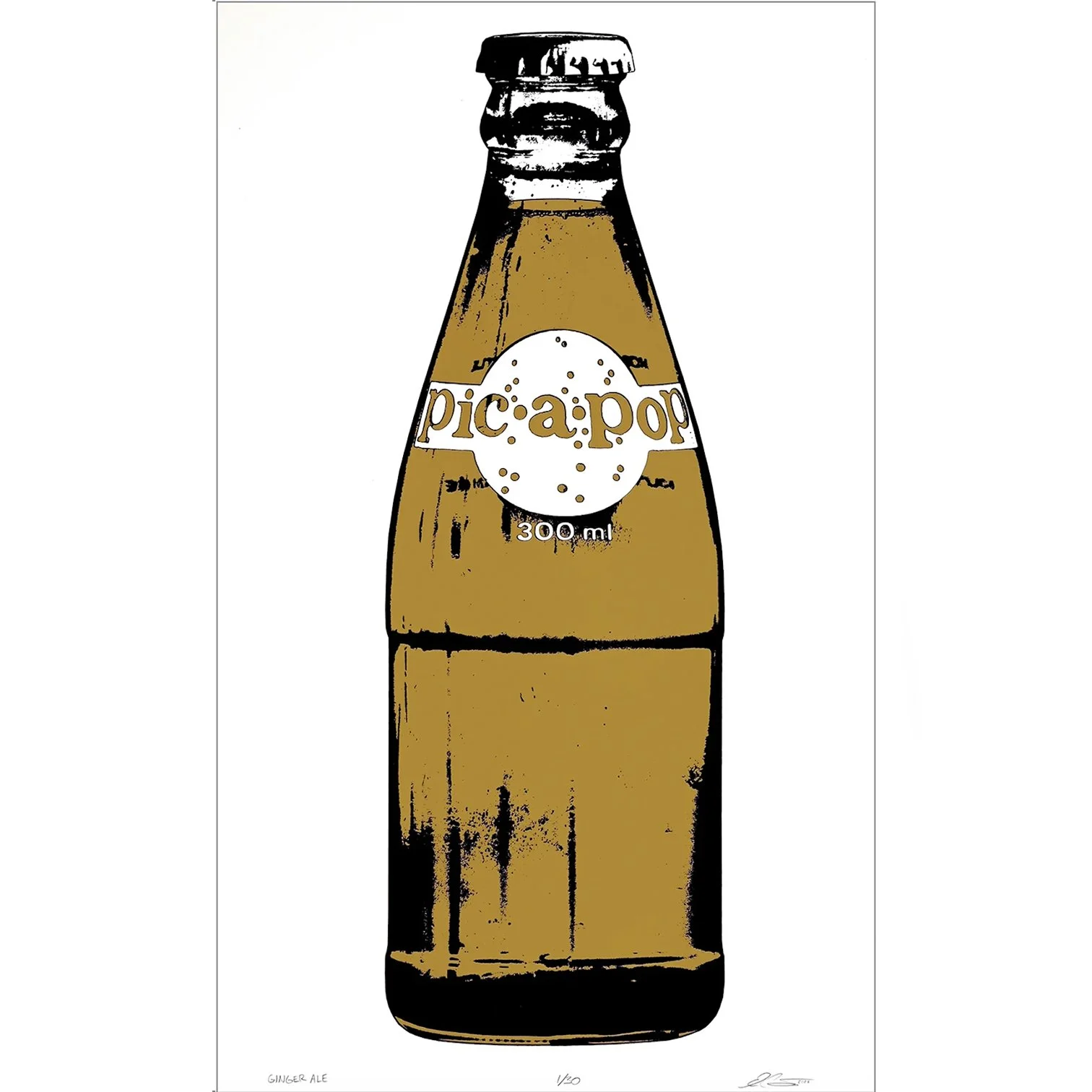 Eric Ouimet "Ginger Ale" limited edition screen print on paper, 30" x 18"