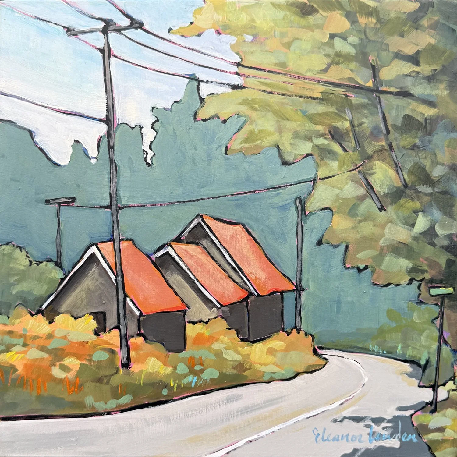 Eleanor Lowden "Unexpected Beauty" acrylic on panel, 12" x 12"