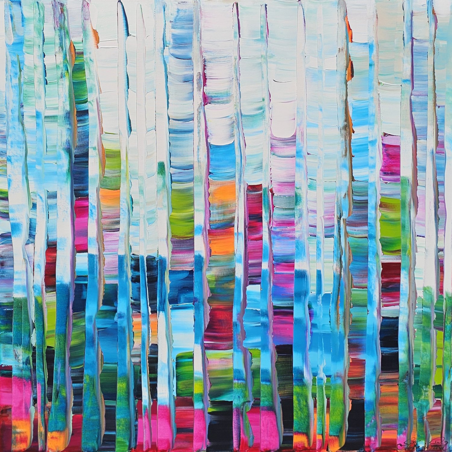 Stephanie Rivet "Finding Inner Peace" acrylic on canvas, 40" x 40"
