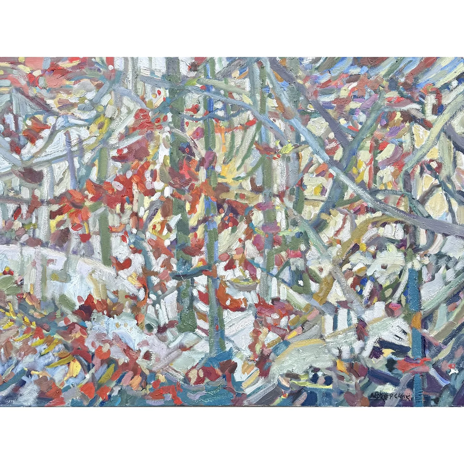 Donna Andreychuk "Snow in July" oil on canvas, 30" x 40"