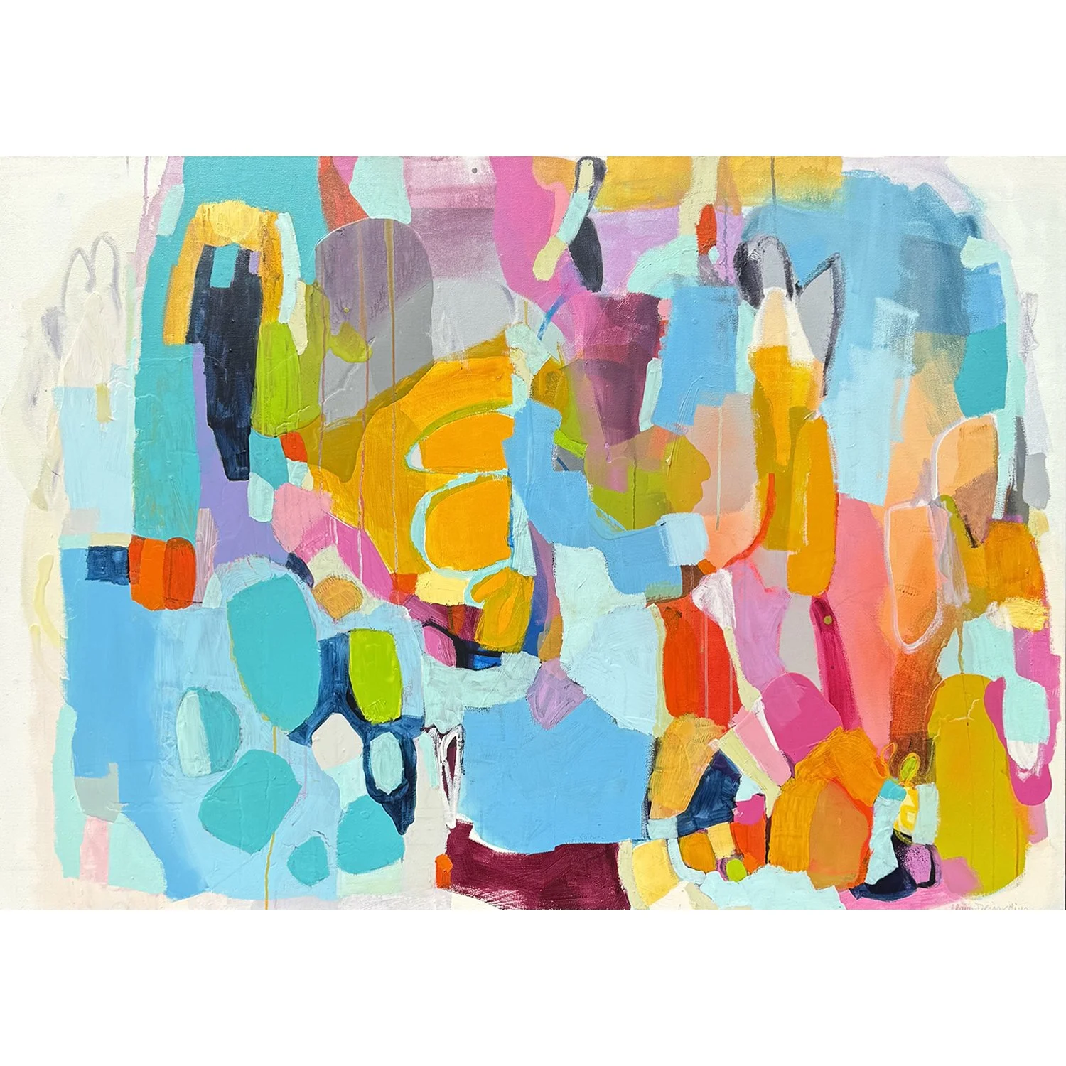Claire Desjardins "Whisper in My Ear" acrylic on canvas, 42" x 60"
