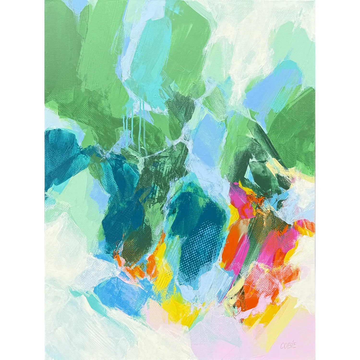 Cobie Cruz "Whispers of Dreams" mixed media on canvas, 40" x 30"