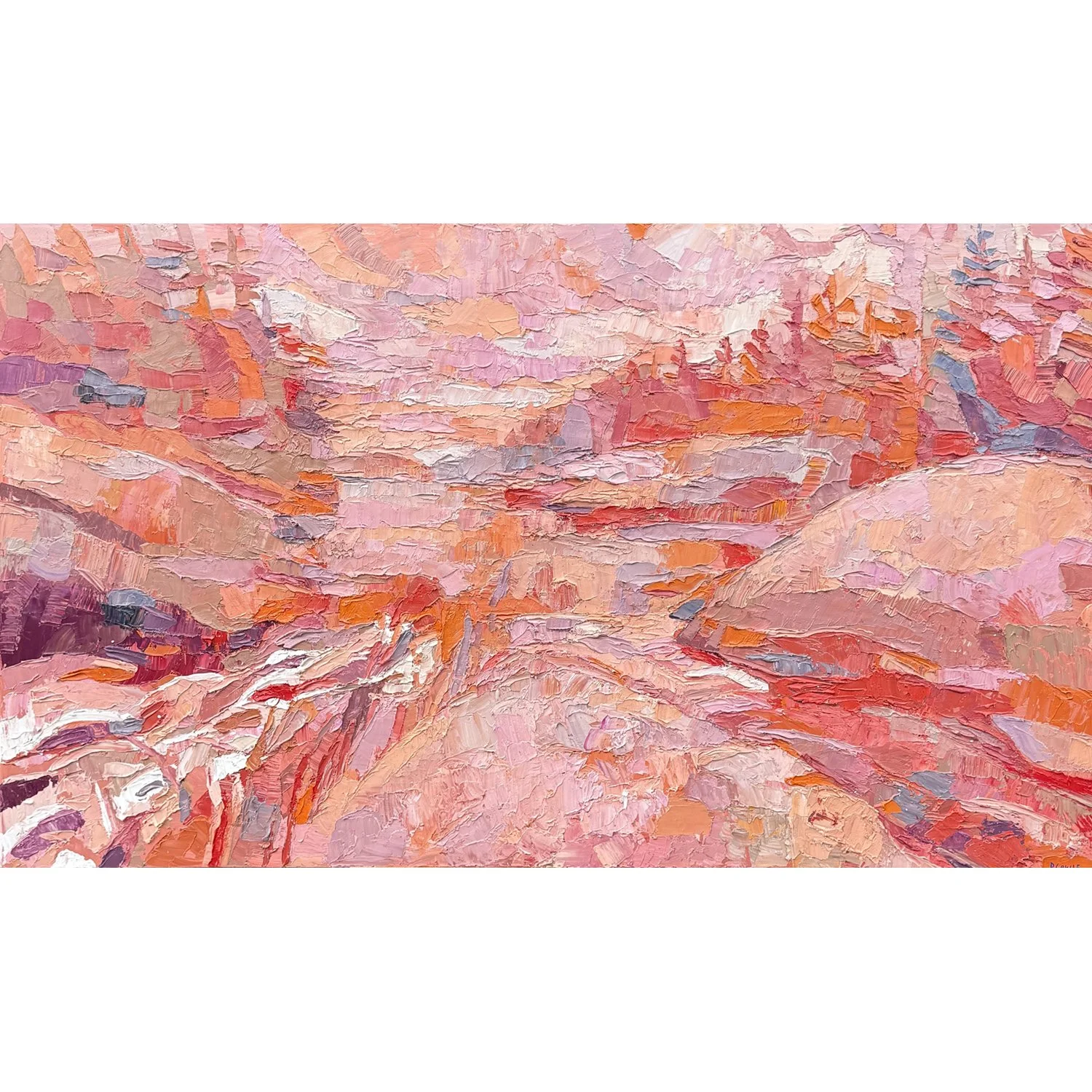 Dana Cowie "Sunset at Gibson River" oil on canvas, 36" x 60"